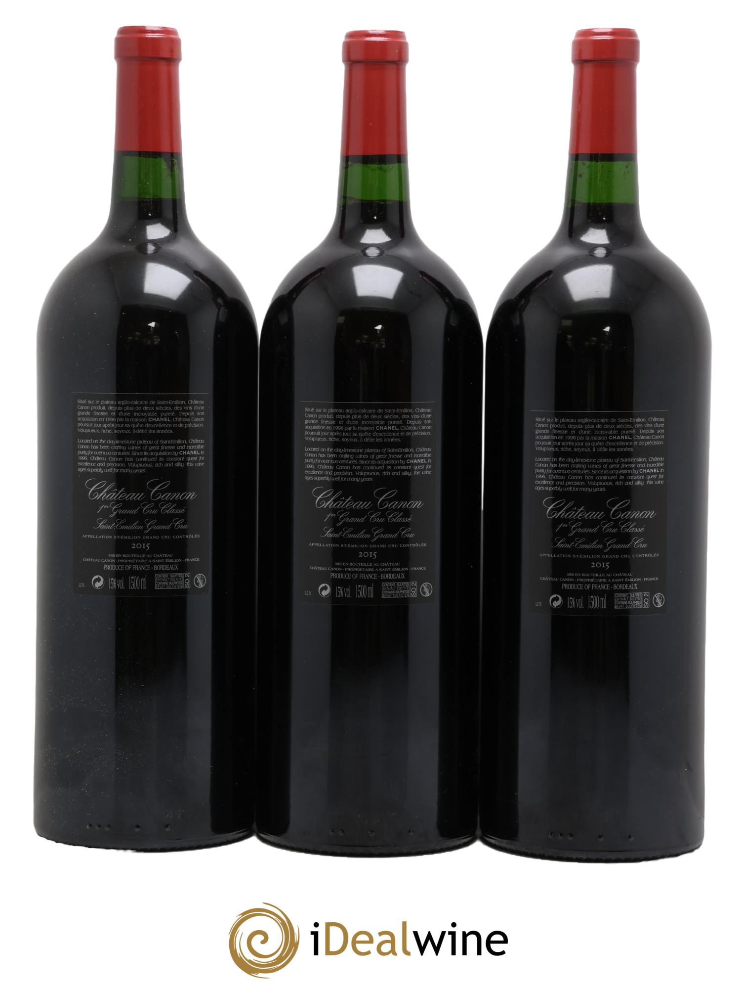 Château Canon 1er Grand Cru Classé B 2015 - Posten von 3 Magnum - 1