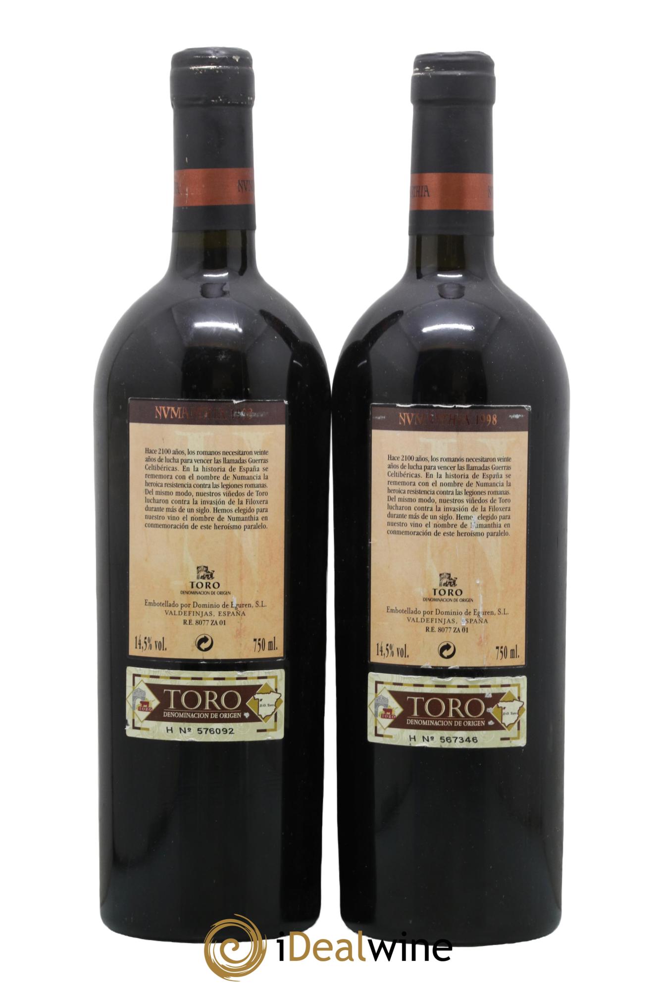 Toro Numanthia Dominio de Eguren 1998 - Lot de 2 bouteilles - 1