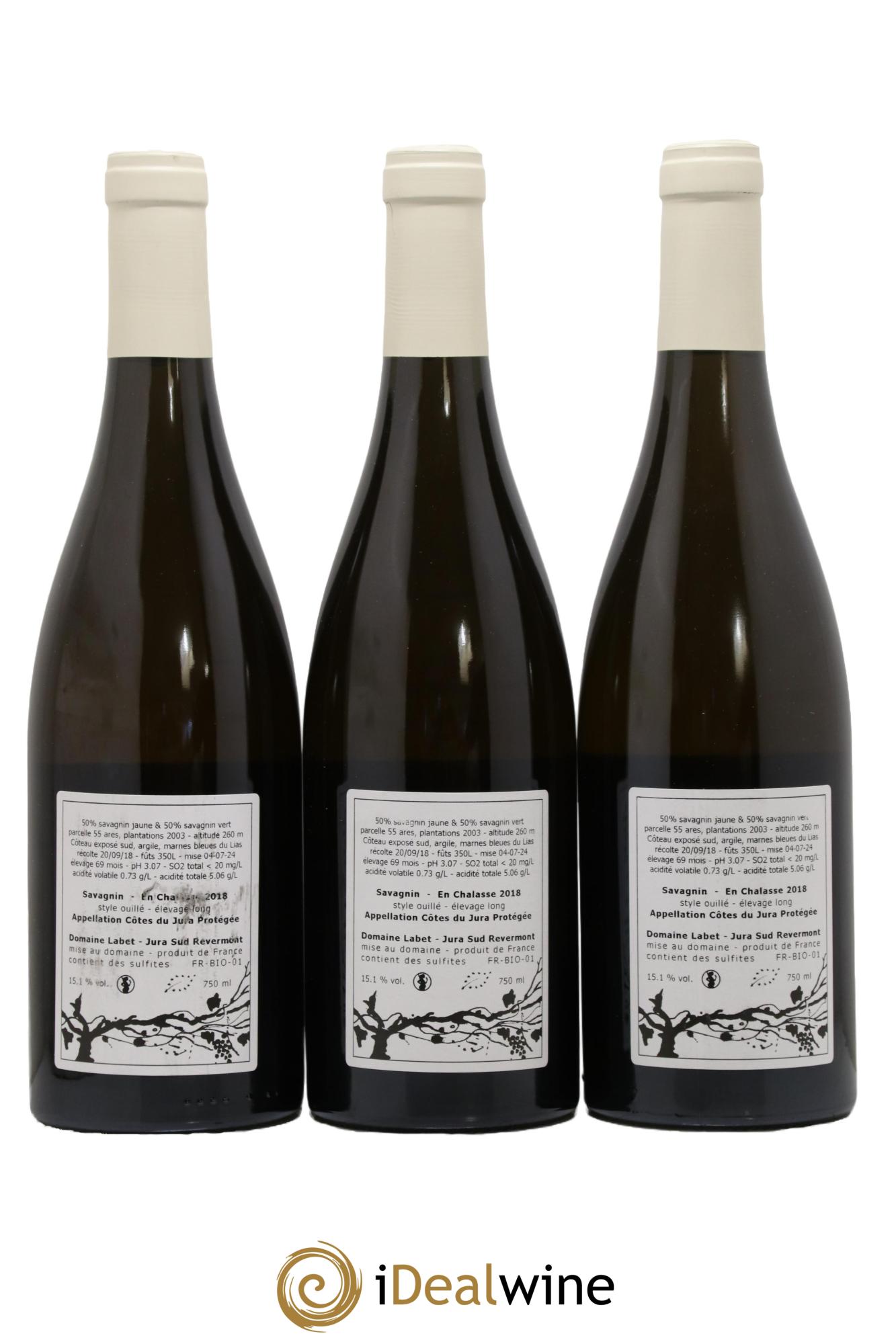 Côtes du Jura Savagnin en Chalasse Elevage Long Romain - Julien - Charline Labet 2018 - Lot de 3 bouteilles - 1