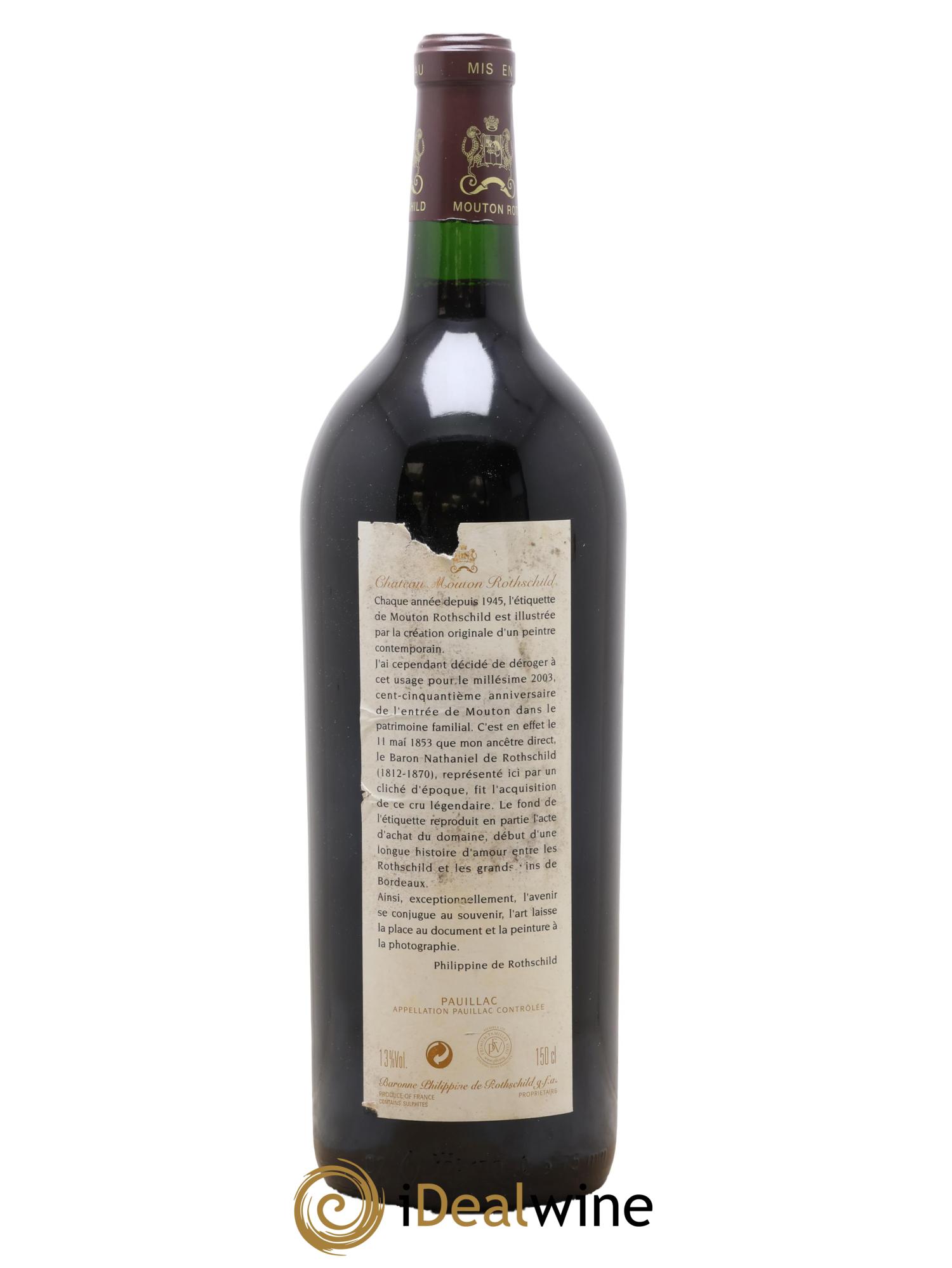 Château Mouton Rothschild 1er Grand Cru Classé 2003 - Lot de 1 magnum - 1