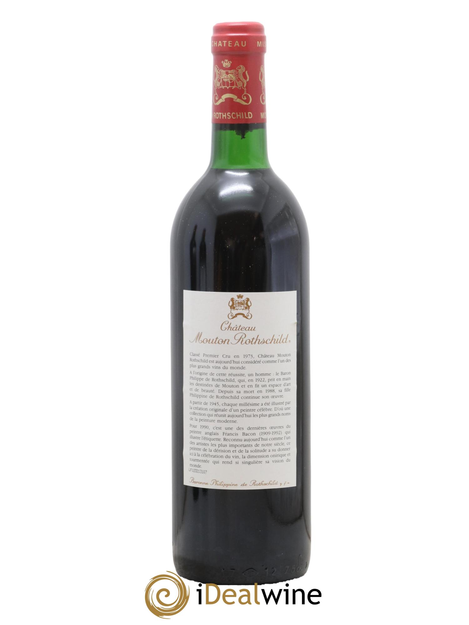 Château Mouton Rothschild 1er Grand Cru Classé 1990 - Lot de 1 bouteille - 1