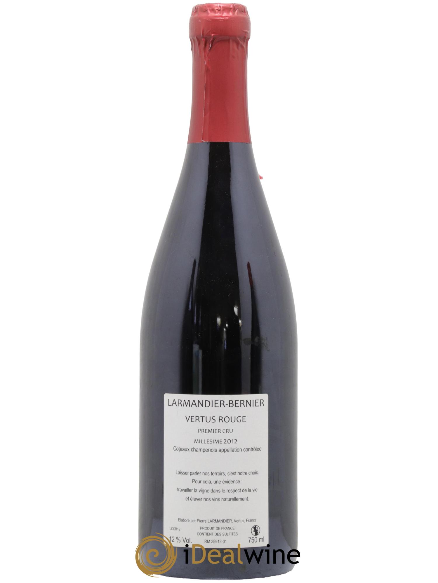 Coteaux Champenois Premier Cru Vertus Maison Larmandier-Bernier 2012 - Lot de 1 bouteille - 1