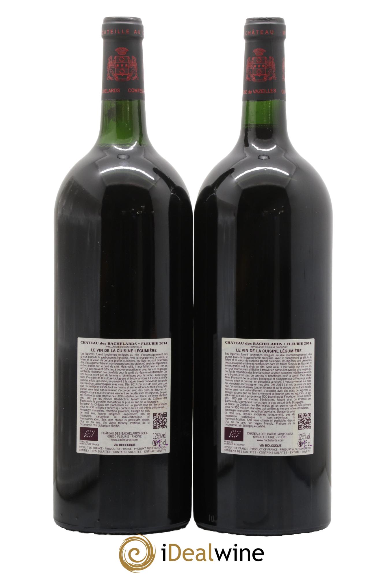 Fleurie Le Vin De La Cuisine Légumière Château Des Bachelards 2014 - Lot of 2 magnums - 1