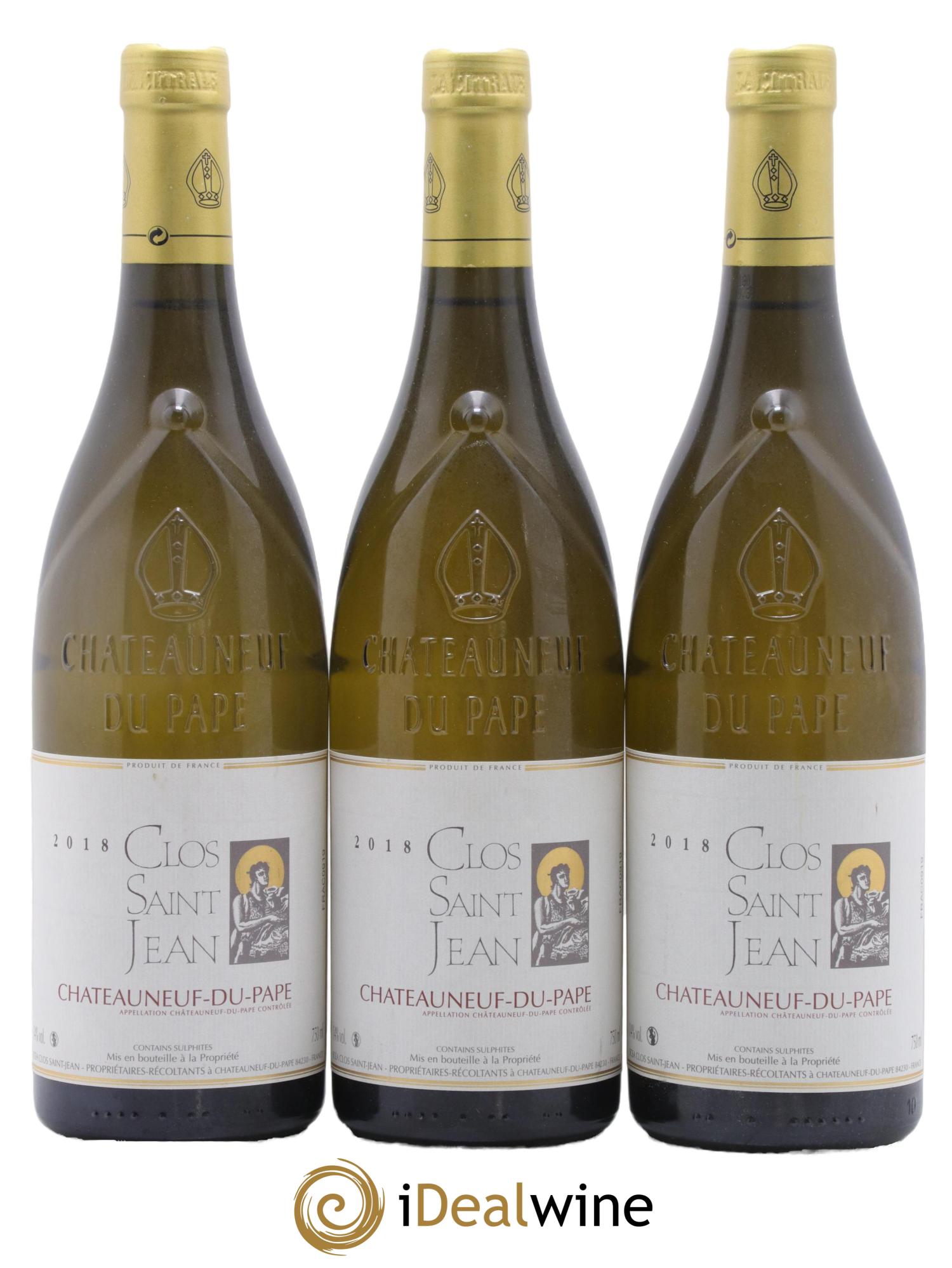 Châteauneuf-du-Pape Clos Saint-Jean Pascal et Vincent Maurel 2018 - Lot de 3 bouteilles - 0