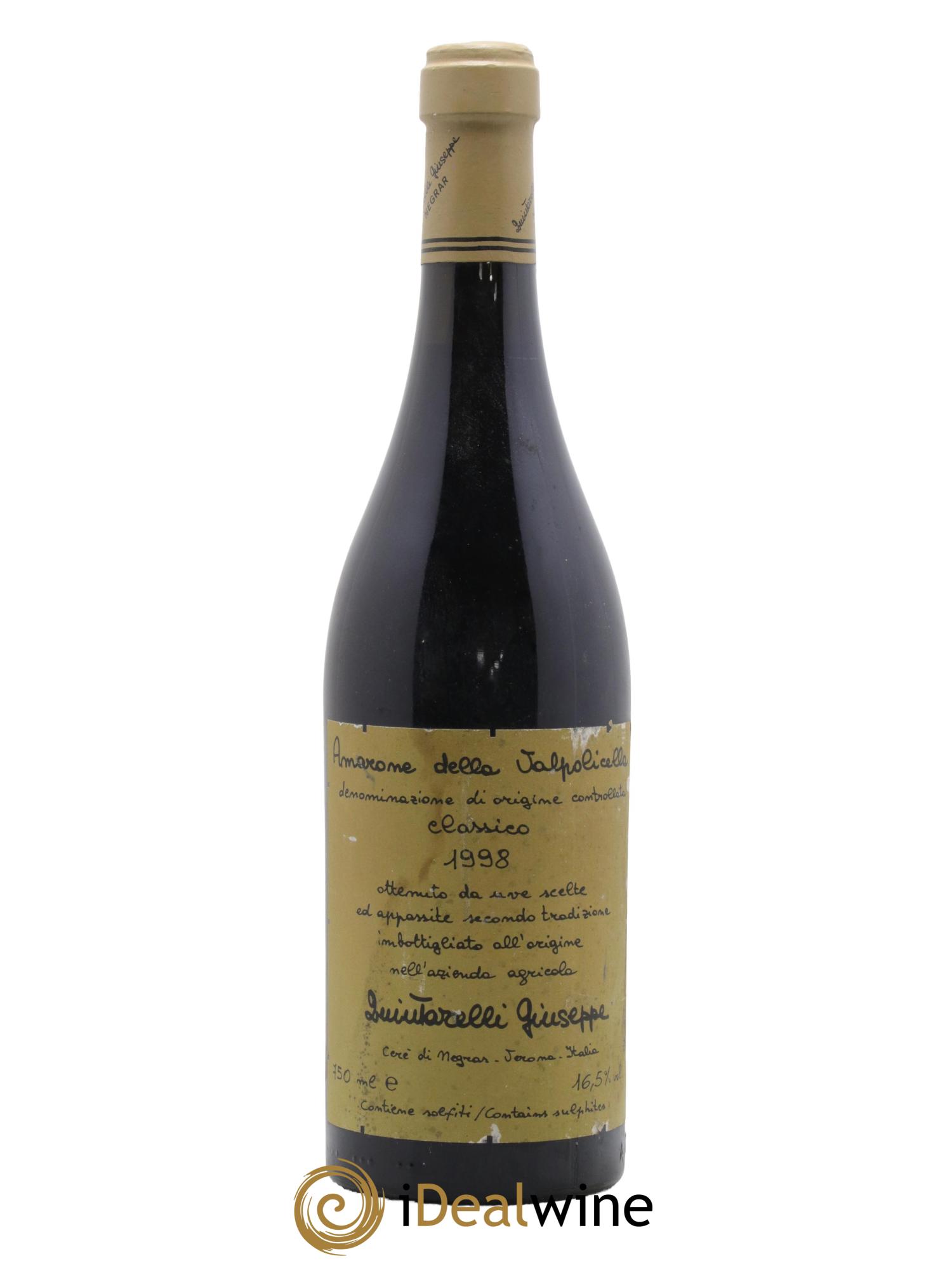 Amarone della Valpolicella DOC Classico Giuseppe Quintarelli 1998 - Lot de 1 bouteille - 0