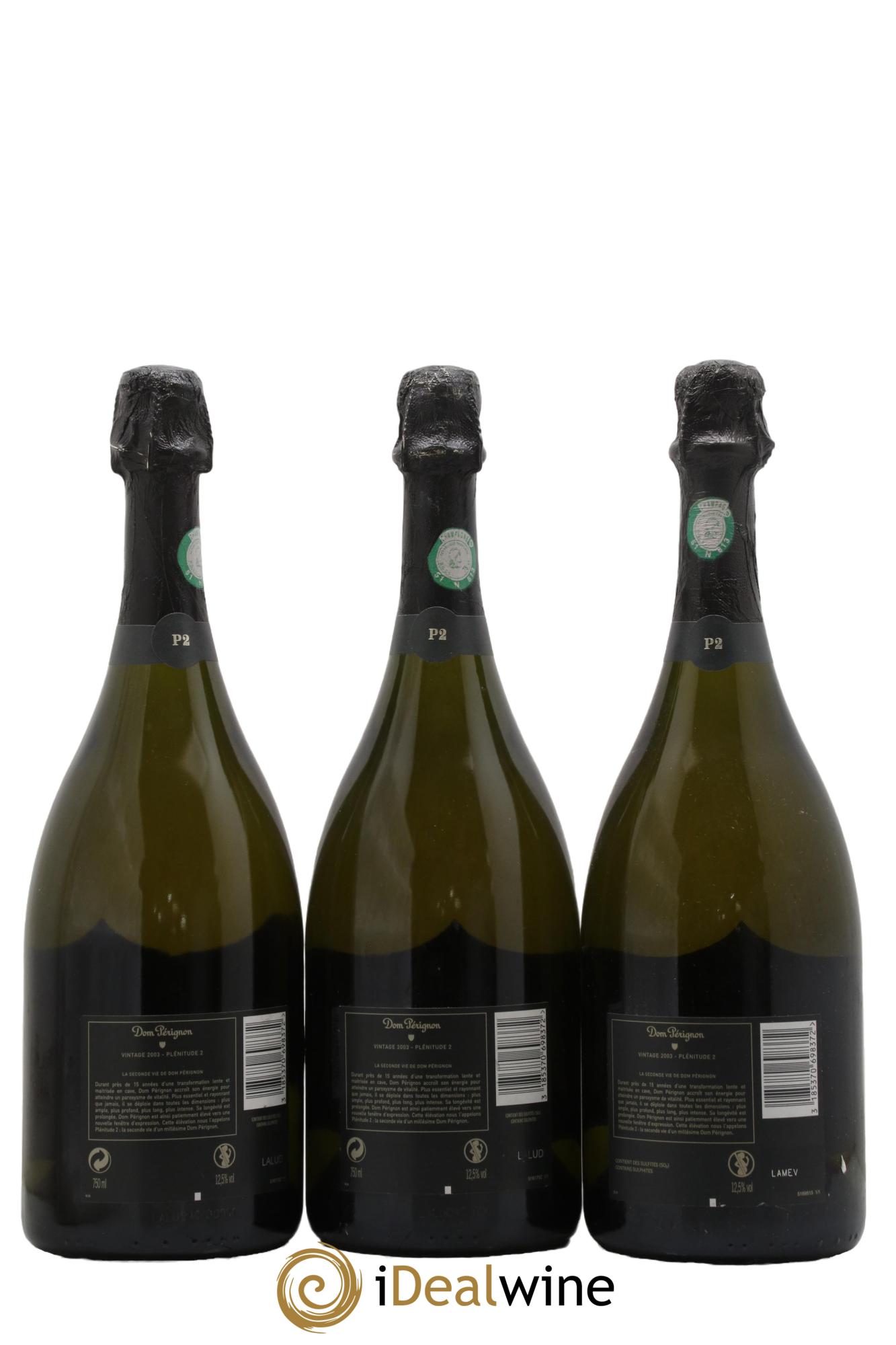 2eme Plénitude (P2) Dom Pérignon 2003 - Lot of 3 bottles - 1