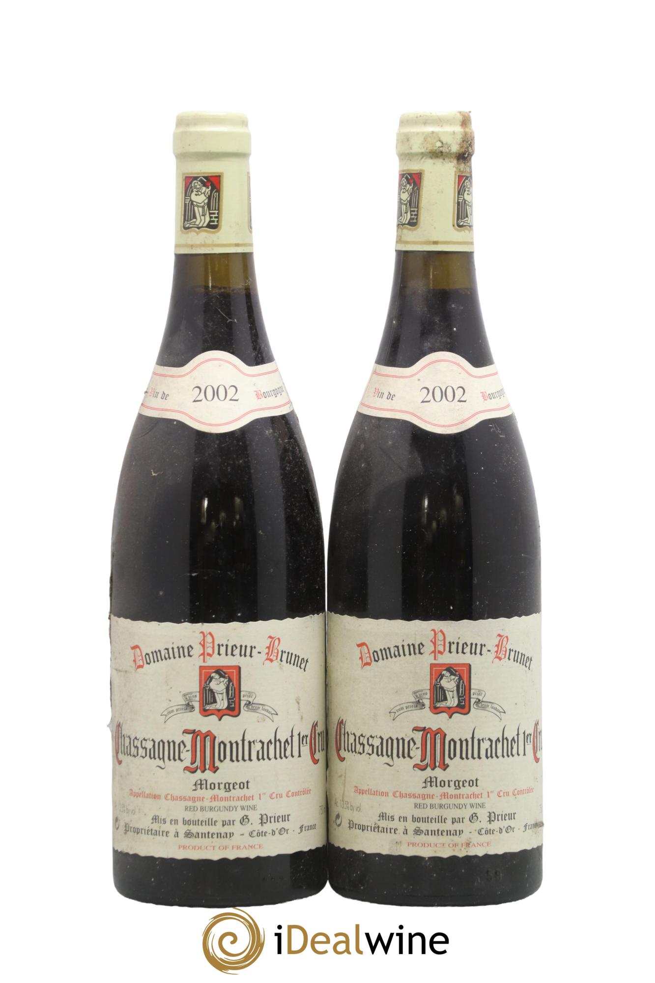 Chassagne-Montrachet 1er Cru Morgeot Prieur Brunet 2002 - Lot of 2 bottles - 0