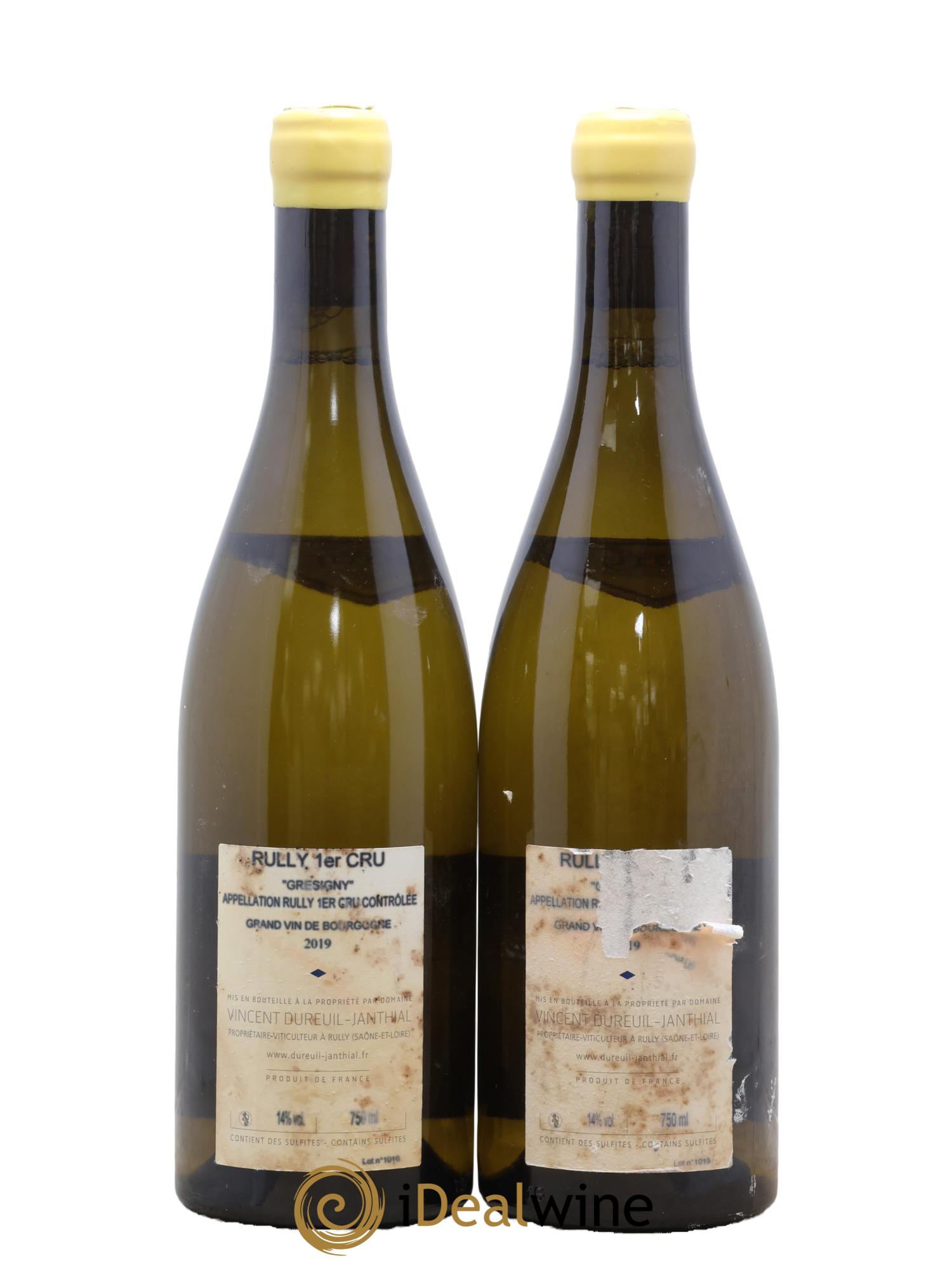 Rully 1er Cru Grésigny Vincent Dureuil-Janthial 2019 - Posten von 2 Flaschen - 1