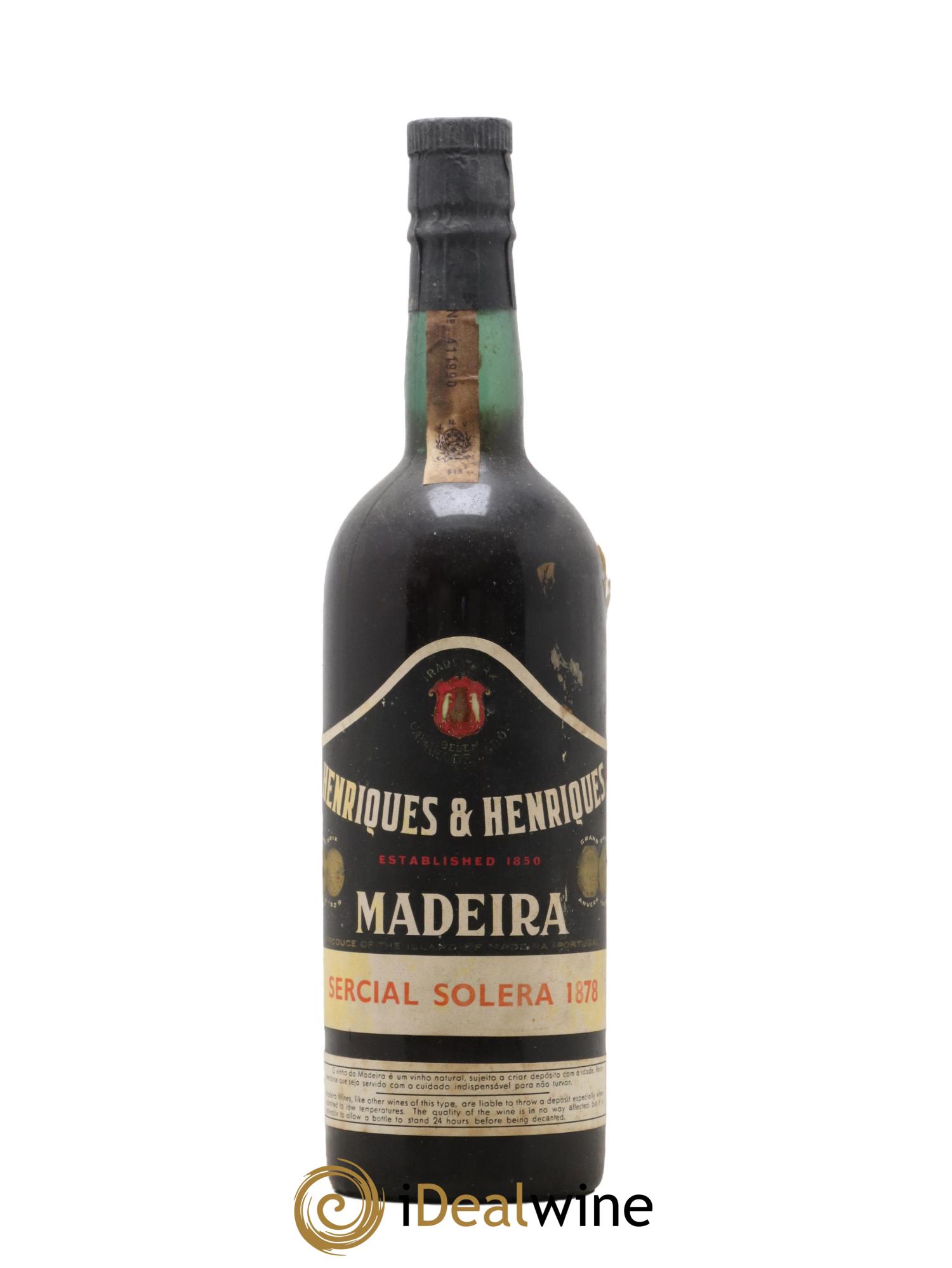 Madère Solera 1878 Sercial Henriques & Henriques - Lot de 1 bouteille - 0