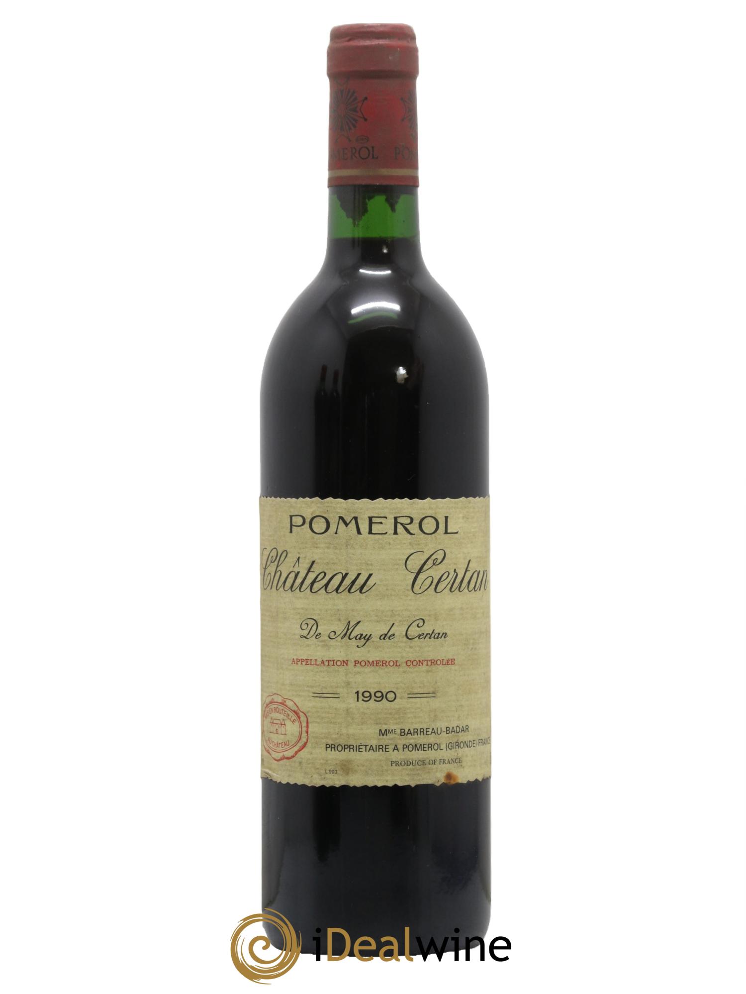 Château Certan de May 1990 - Lot de 1 bouteille - 0