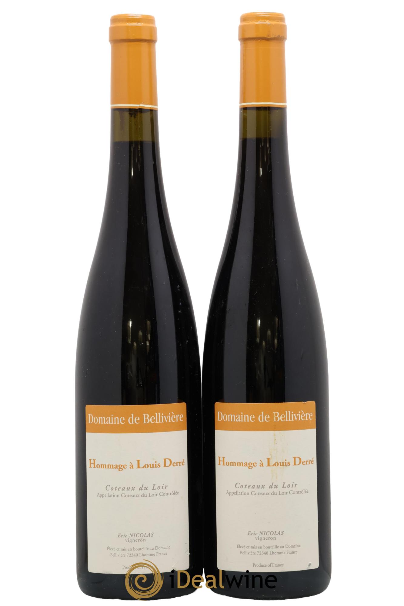 Coteaux du Loir Hommage à Louis Derré Domaine de Bellivière 2009 - Posten von 2 Flaschen - 0