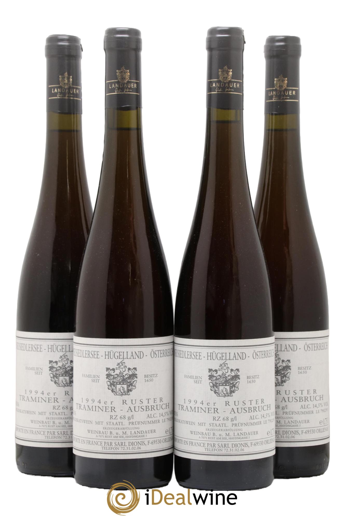 Autriche Ruster Traminer Ausbruch Domaine Landauer 1994 - Lotto di 4 bottiglie - 0