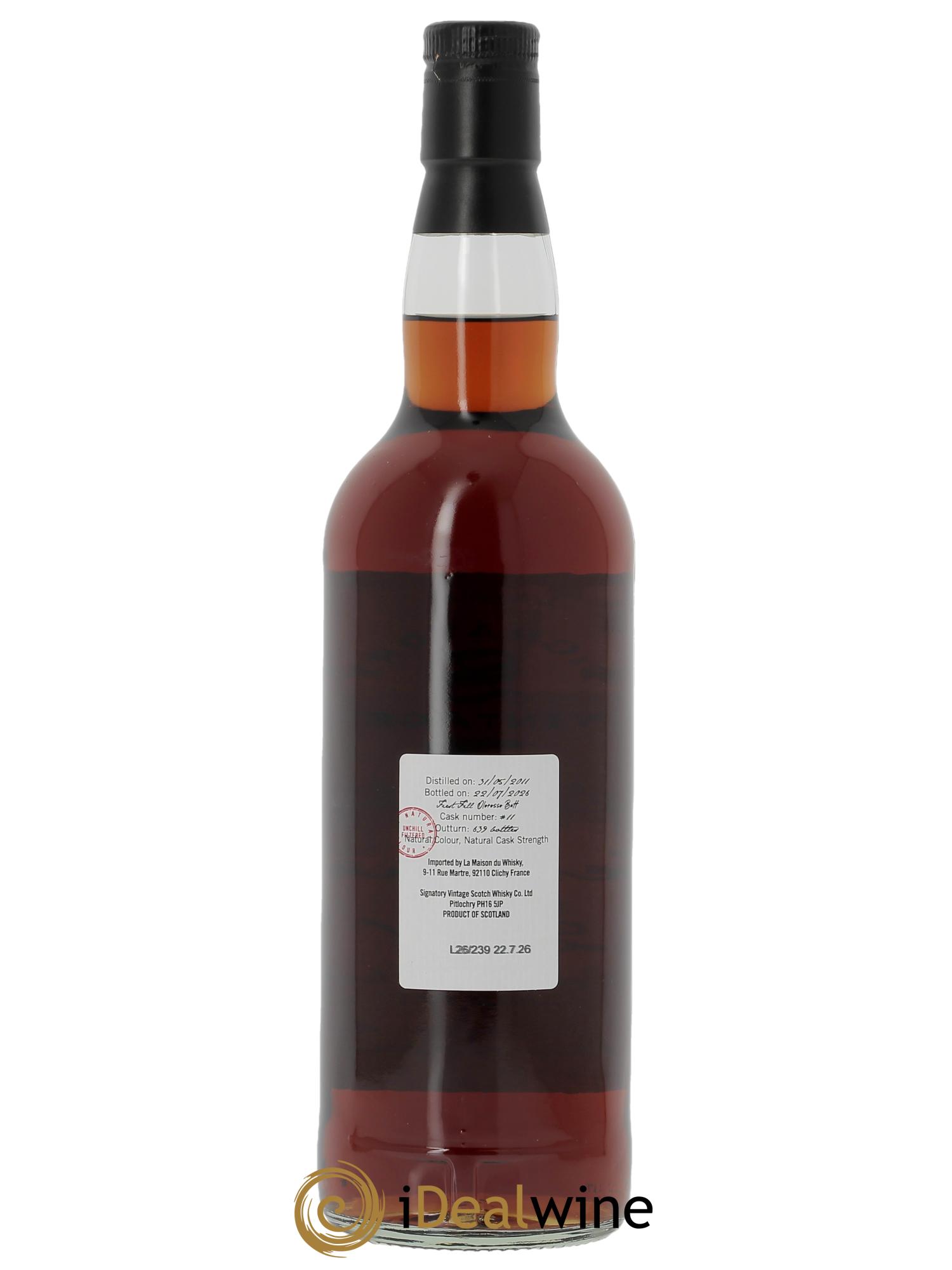 Whisky Benrinnes 15 ans 2011 1st Fill Oloroso Plume Signatory Vintage 2011 - Lot de 1 bouteille - 2