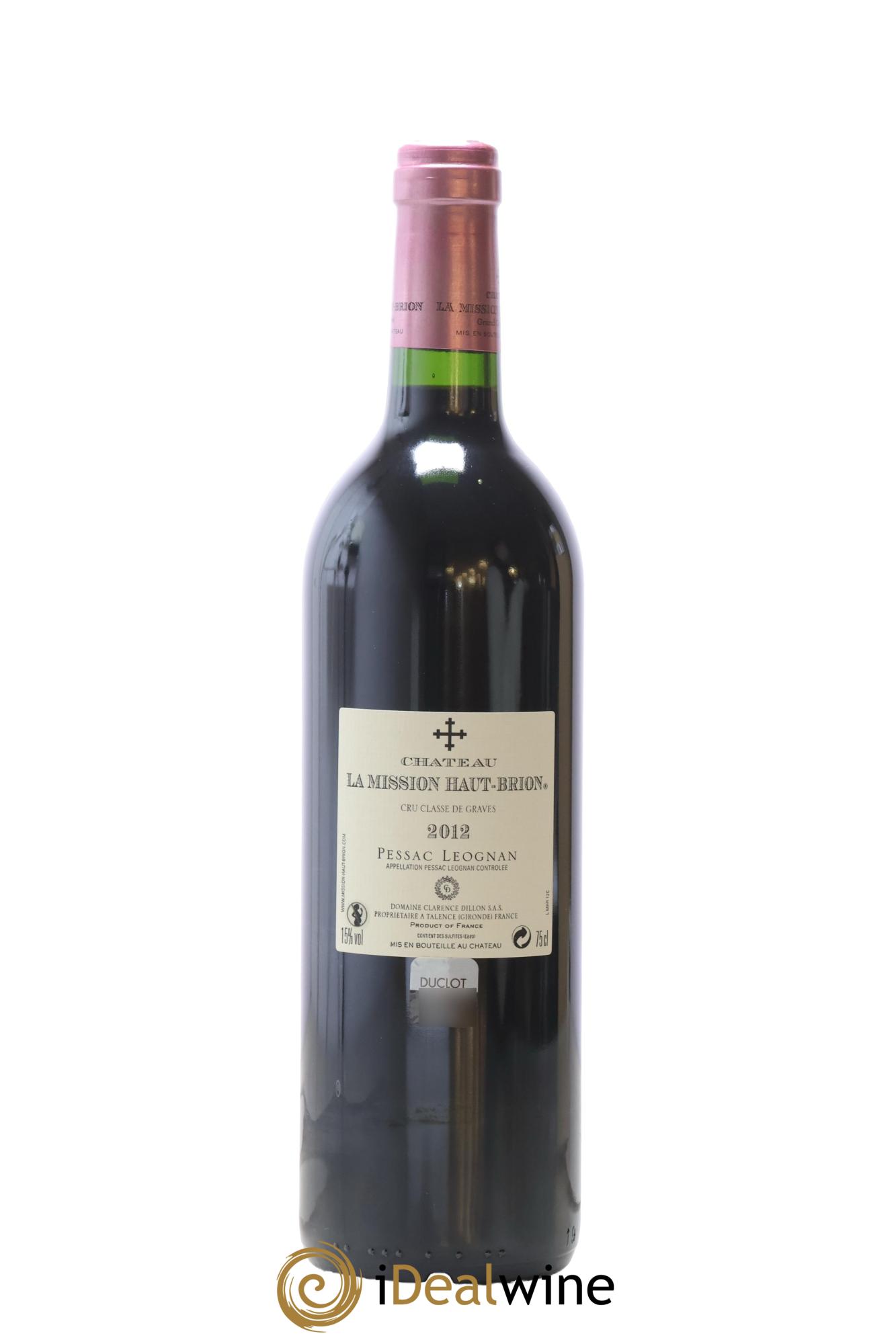 Château la Mission Haut-Brion Cru Classé de Graves 2012 - Lot de 1 bouteille - 1