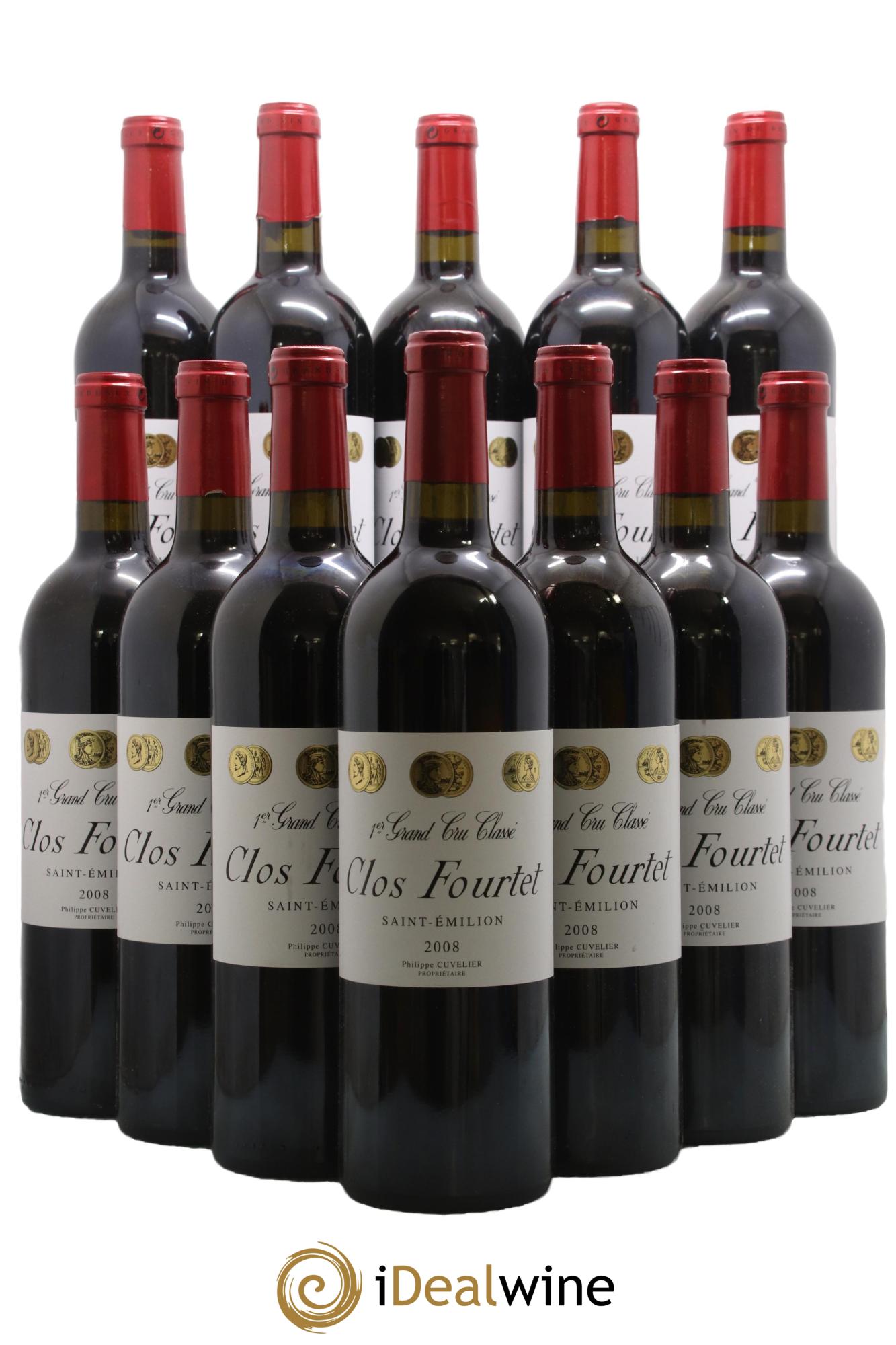 Clos Fourtet 1er Grand Cru Classé B 2008 - Lotto di 12 bottiglie - 0
