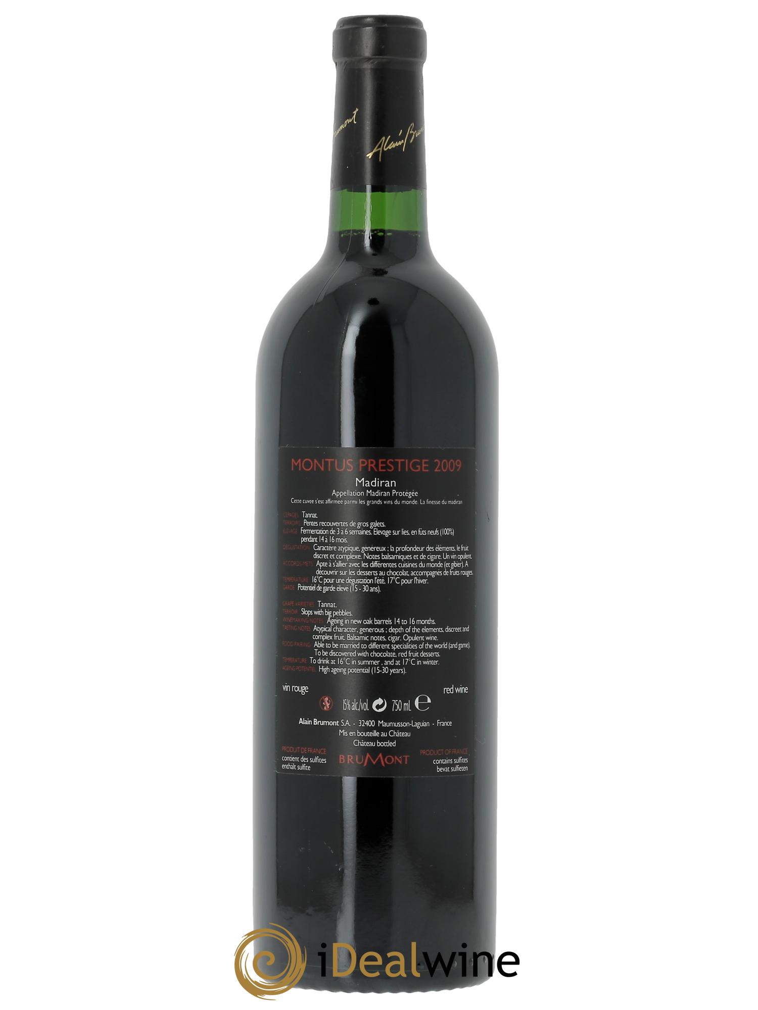 Madiran Château Montus-Prestige Alain Brumont  2009 - Lot of 1 bottle - 1