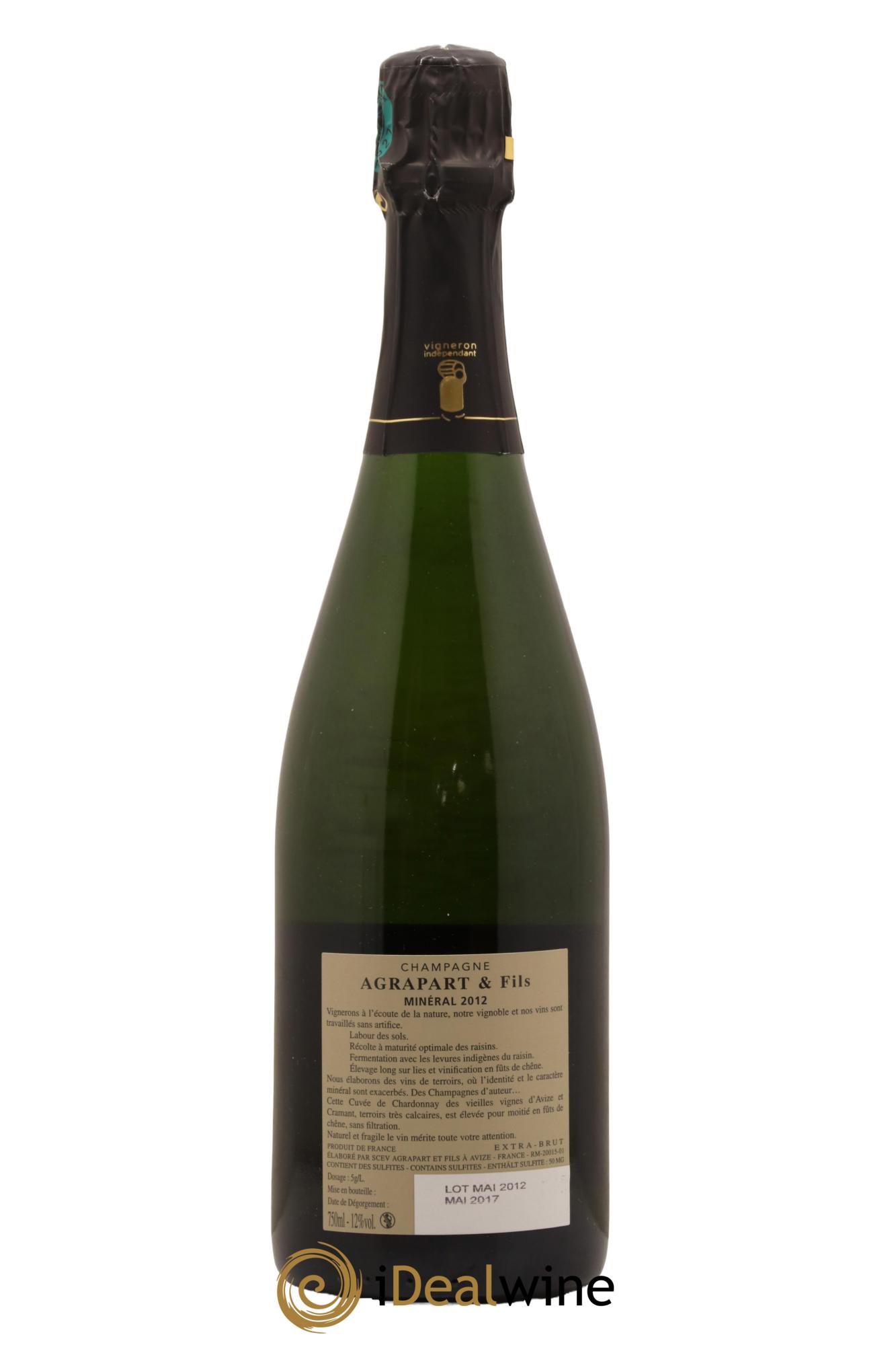 Minéral Blanc de Blancs Extra-Brut Agrapart & Fils 2012 - Lot de 1 bouteille - 1