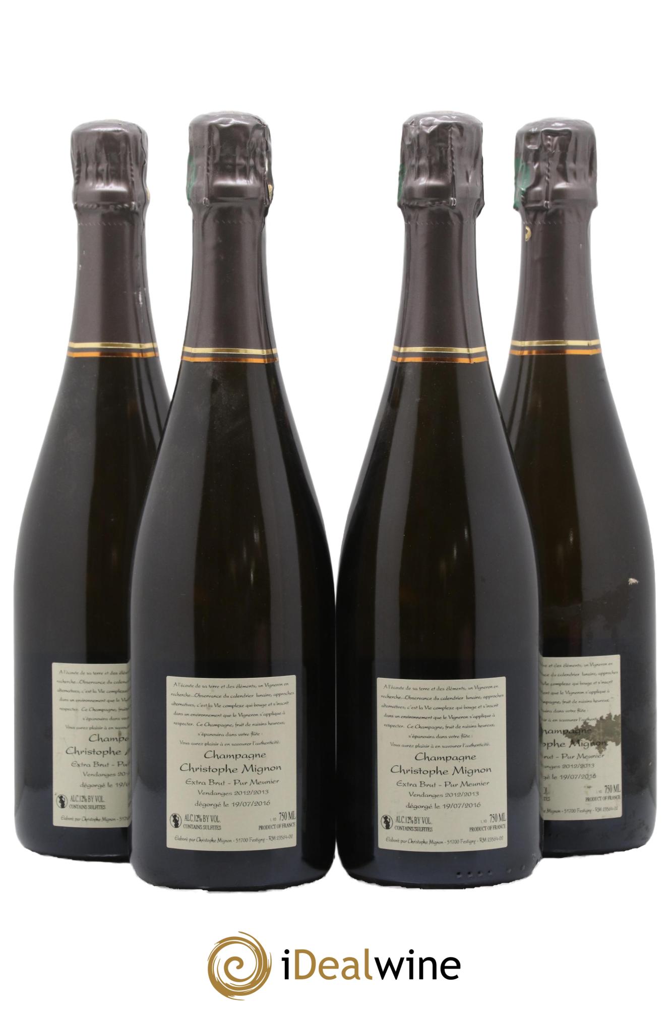 Champagne Christophe Mignon 2013 - Lot de 4 bouteilles - 1