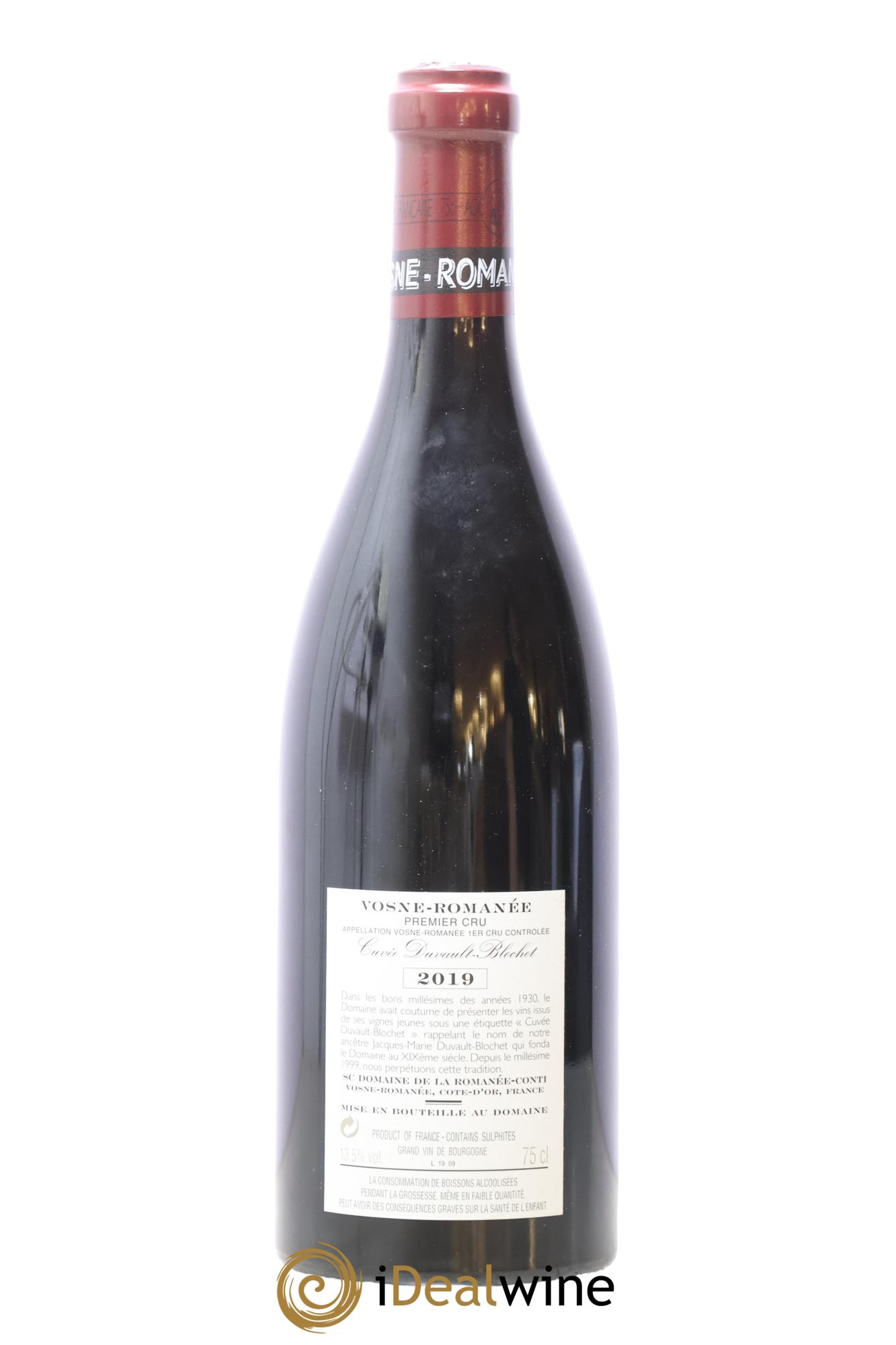 Vosne-Romanée 1er Cru Cuvée Duvault Blochet Domaine de la Romanée-Conti 2019 - Lot de 1 bouteille - 1