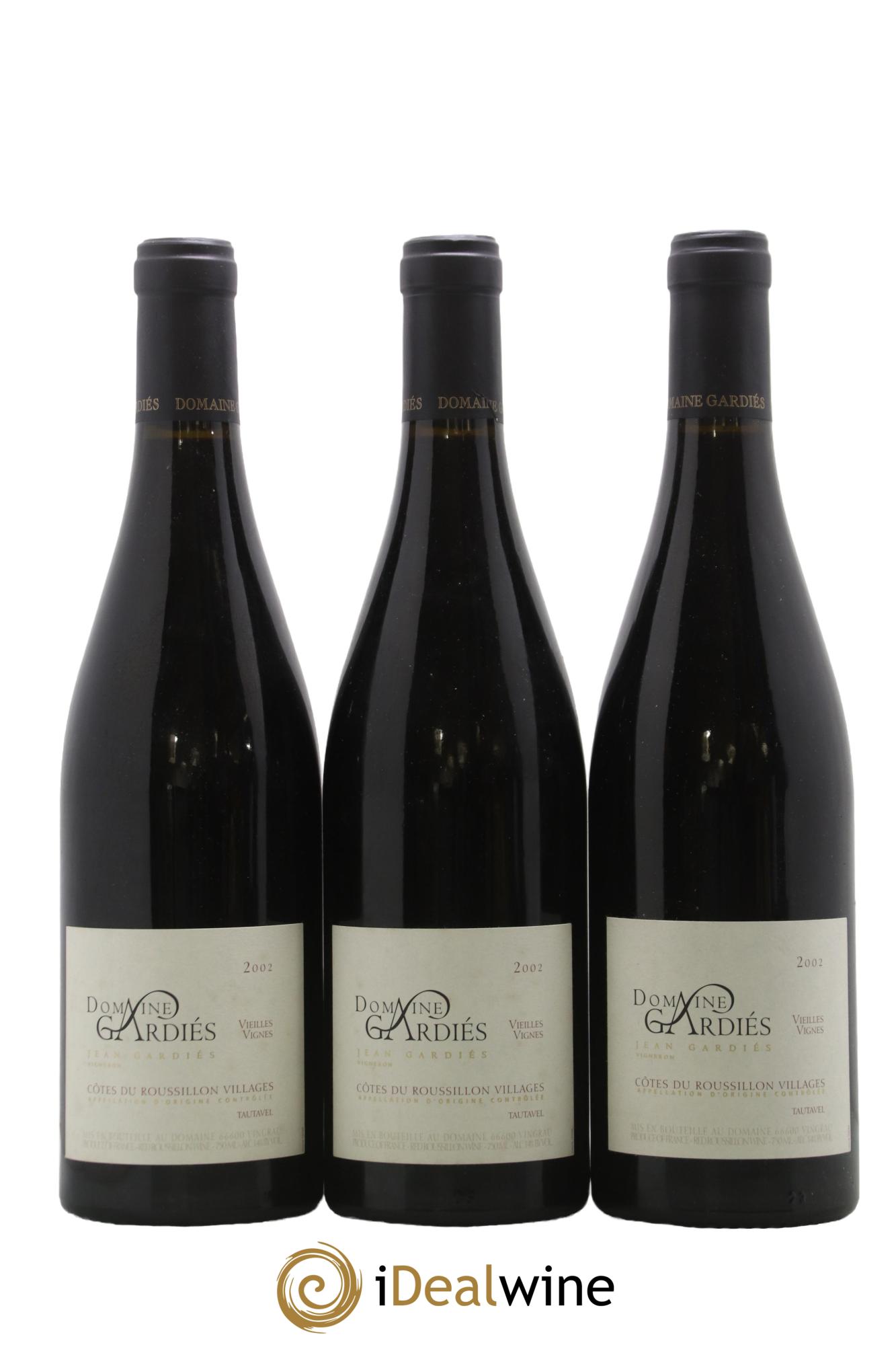Côtes du Roussillon Villages Vieilles Vignes Tautavel Gardiés 2002 - Lot de 3 bouteilles - 0