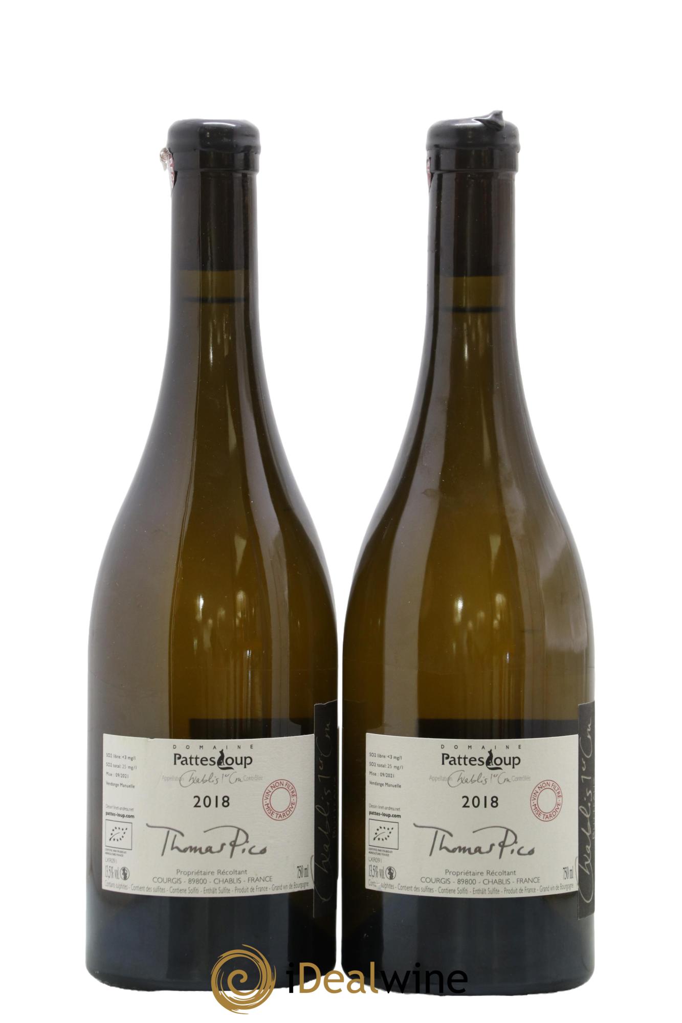 Chablis 1er Cru Butteaux Pattes Loup (Domaine) 2018 - Posten von 2 Flaschen - 1