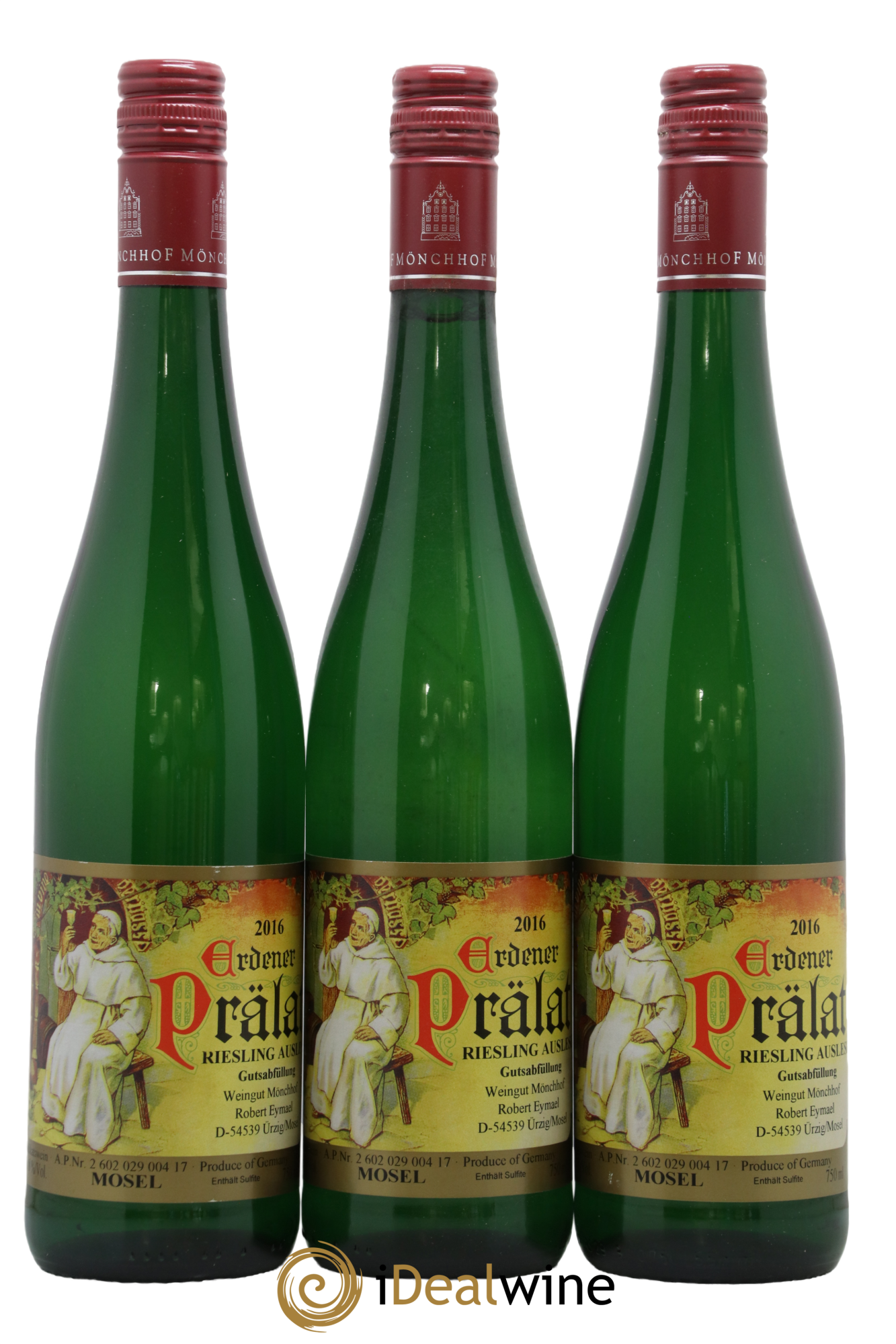 Allemagne Mosel-Saar Riesling Auslese Monchhof Pralat 2016 - Lot de 3 bouteilles - 0