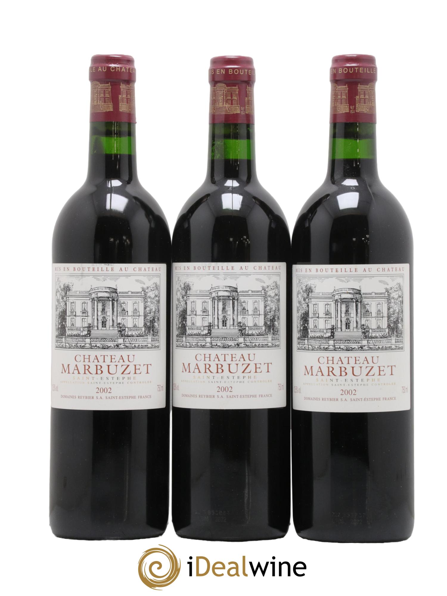 Saint-Estèphe Château Marbuzet 2002 - Lot de 3 bouteilles - 0