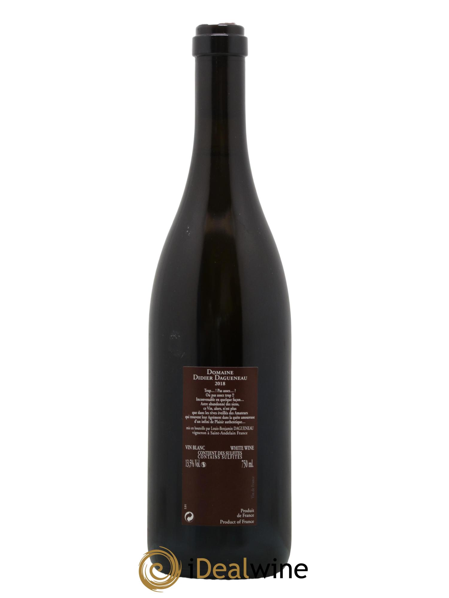 Vin de France (anciennement Pouilly-Fumé) Pur Sang Dagueneau (Domaine Didier - Louis-Benjamin) 2018 - Lot de 1 bouteille - 1