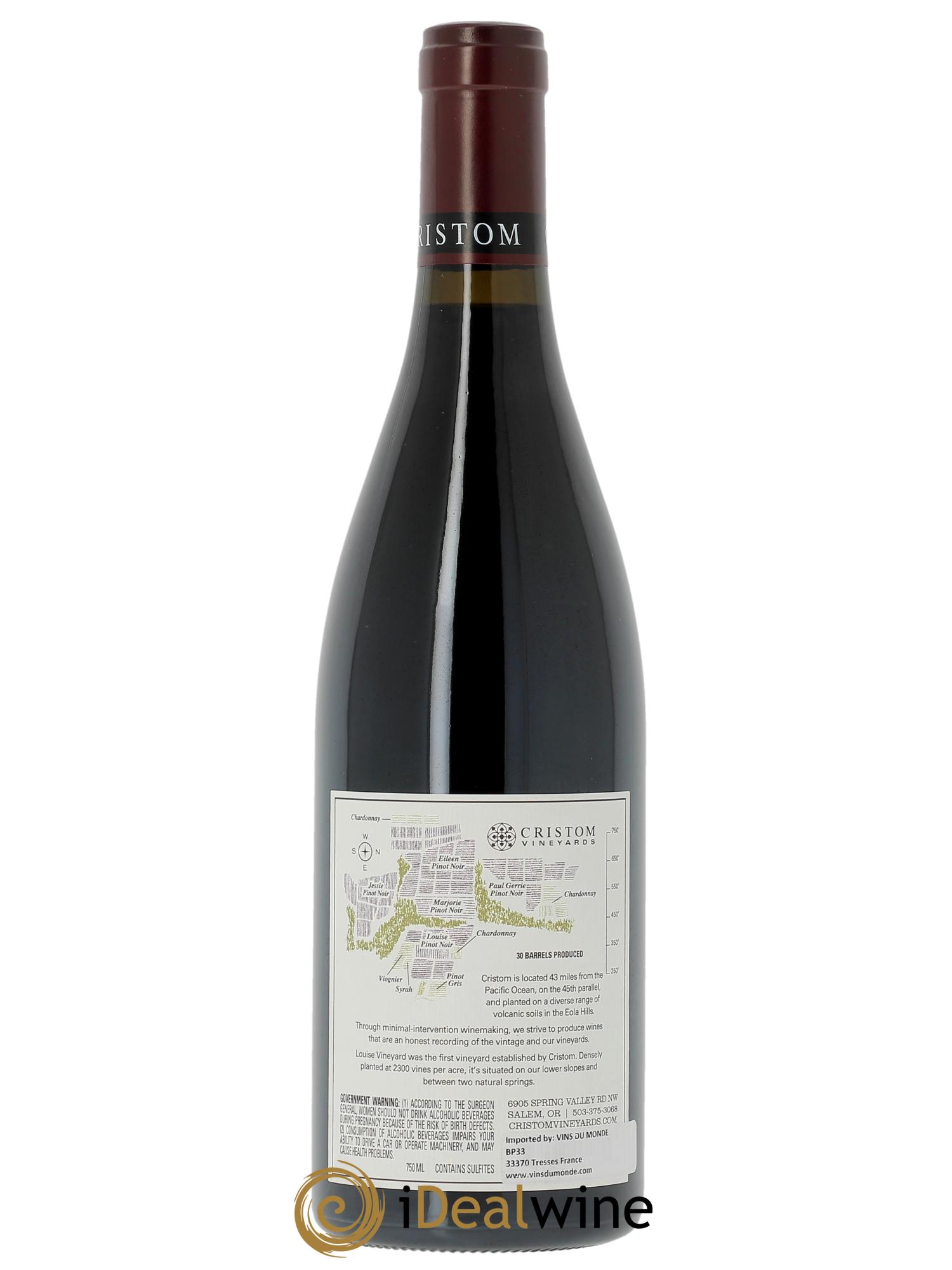 Willamette Valley Louise Vineyard Pinot Noir Cristom Vineyards 2019 - Lot de 1 bouteille - 1