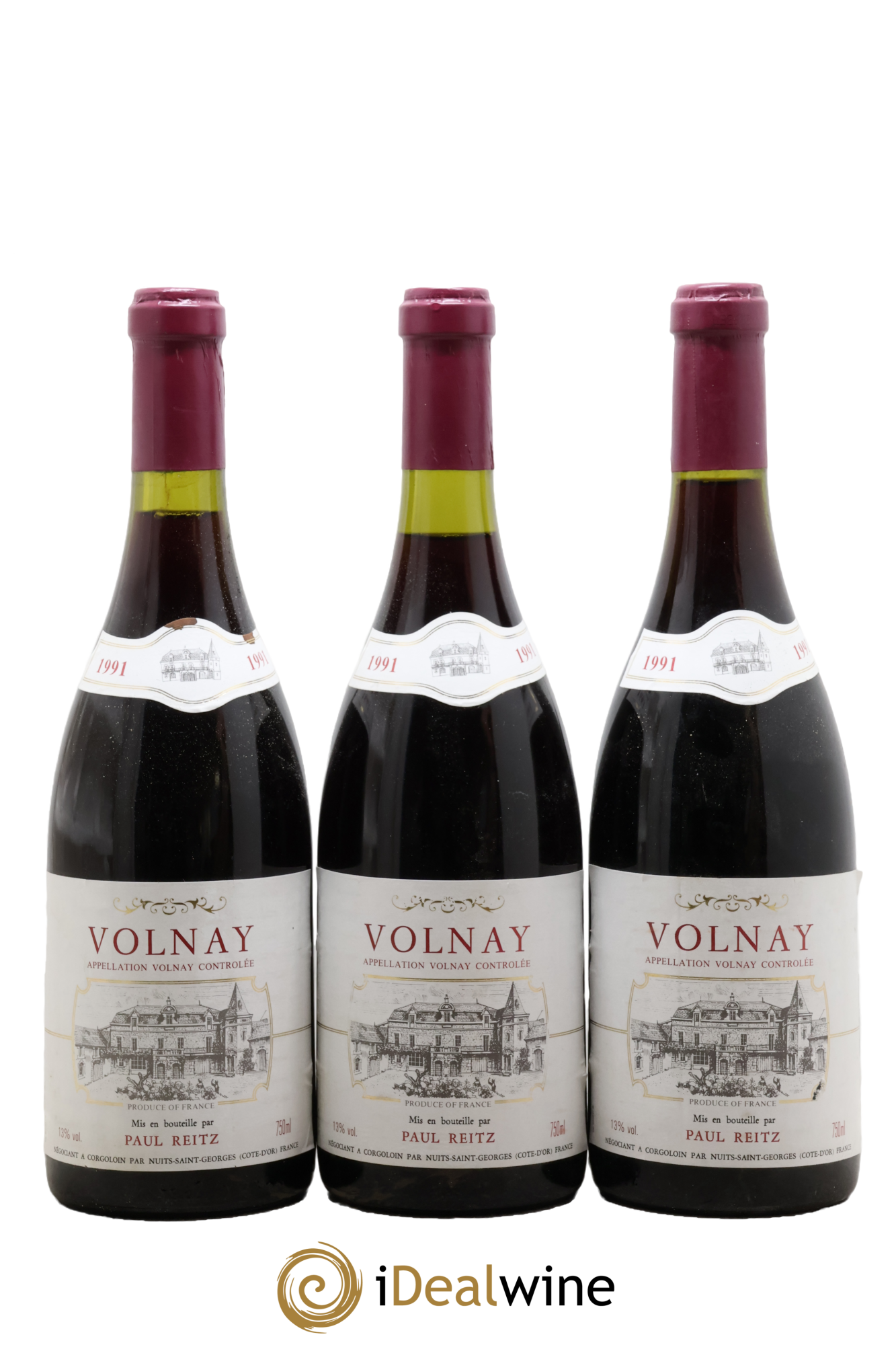 Volnay Paul Reitz 1991 - Lot de 3 bouteilles - 0