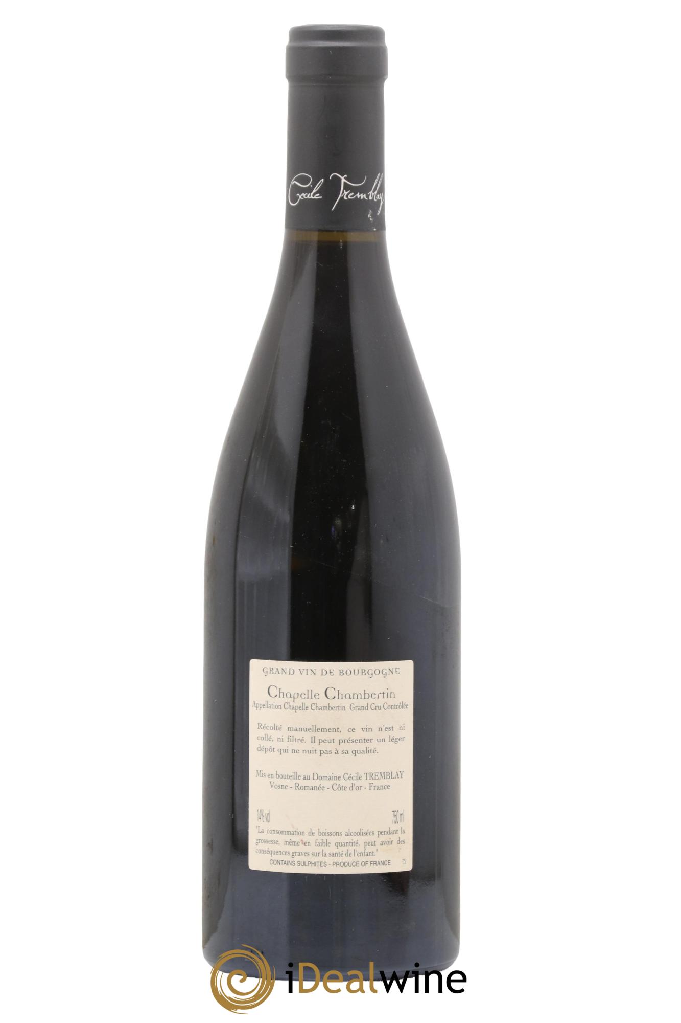 Chapelle-Chambertin Grand Cru Cécile Tremblay 2015 - Lot de 1 bouteille - 1
