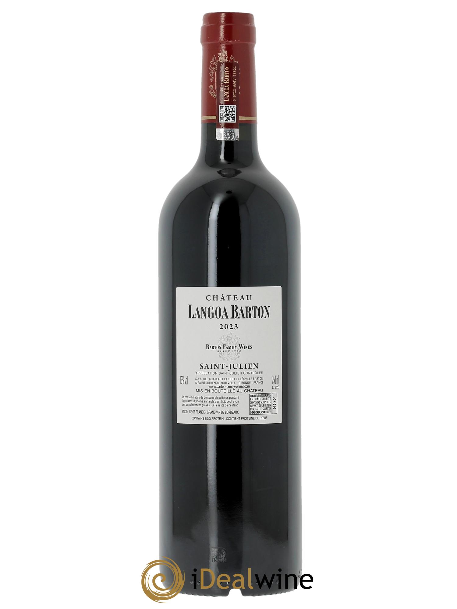 Château Langoa Barton 3ème Grand Cru Classé (CBO à partir de 3 bts) 2023 - Lot de 1 bouteille - 1
