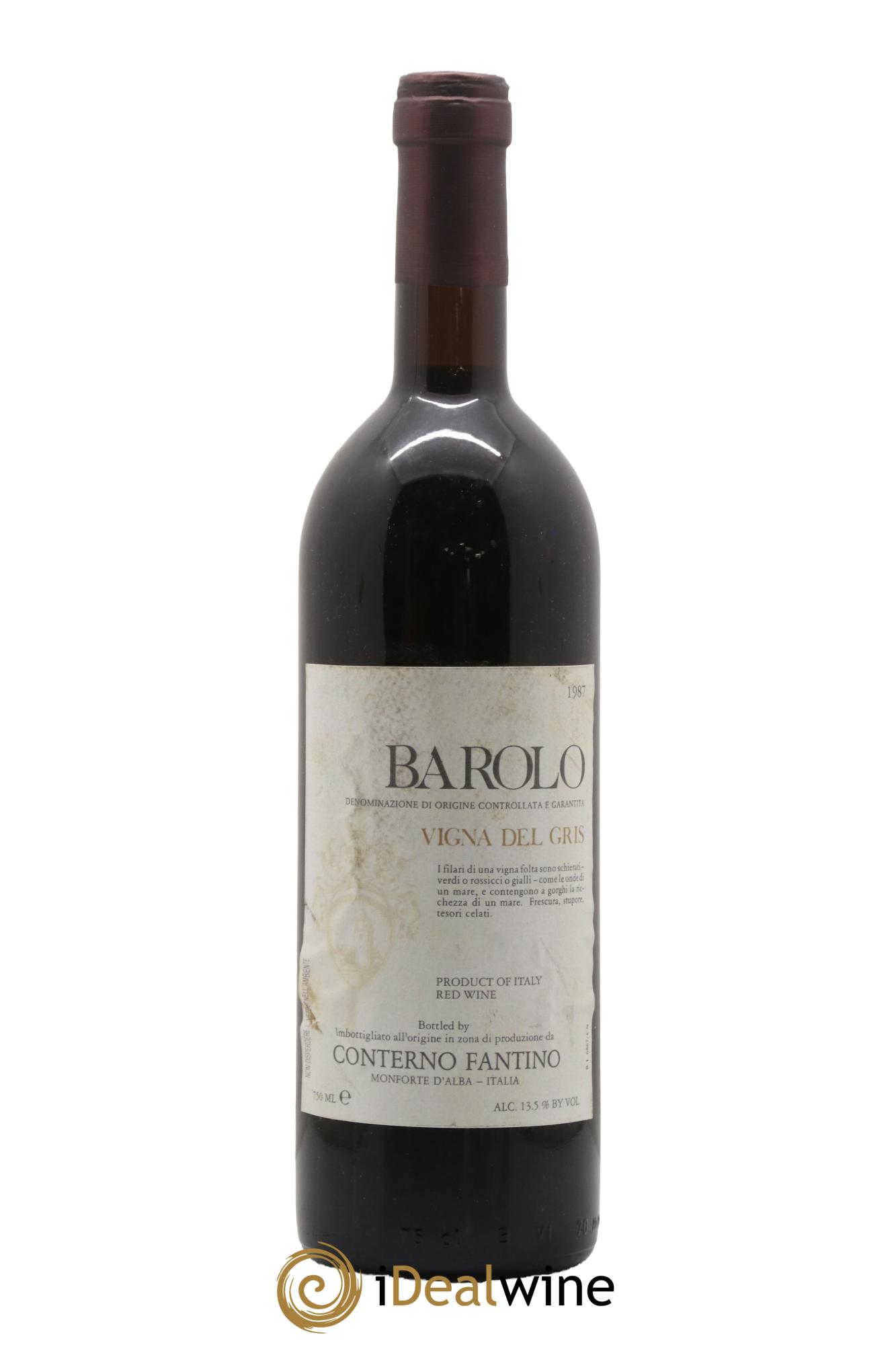 Barolo DOCG Ginestra Vigna Del gris Conterno Fantino 1987 - Lot of 1 bottle - 0