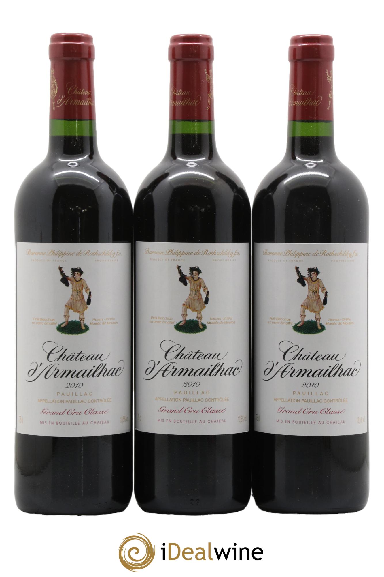 Château d' Armailhac - Mouton Baron(ne) Philippe 5ème Grand Cru Classé 2010 - Posten von 12 Flaschen - 1