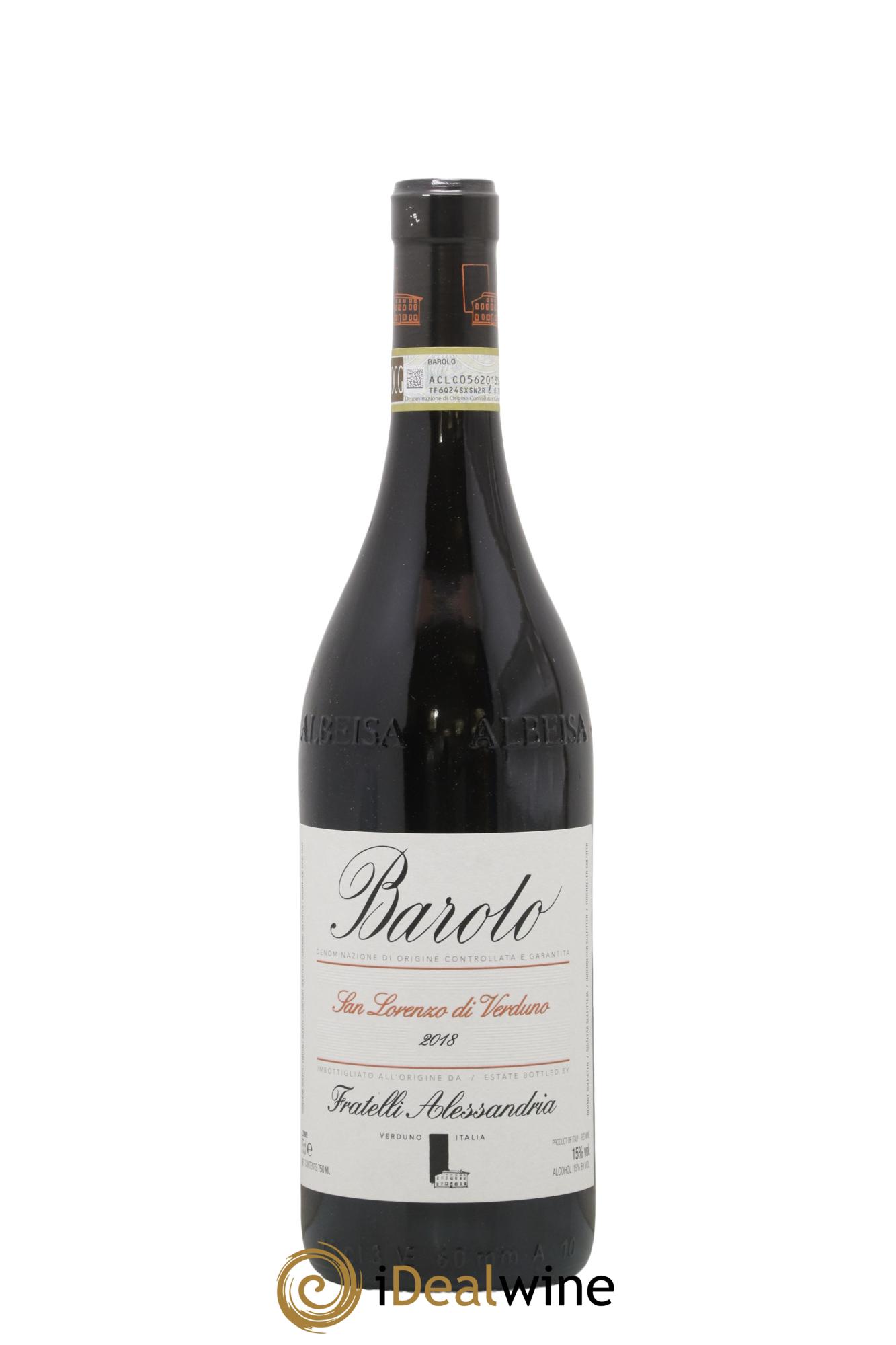 Barolo DOCG San Lorenzo Di Verduno Fratelli Alessandria 2018 - Lot de 1 bouteille - 0
