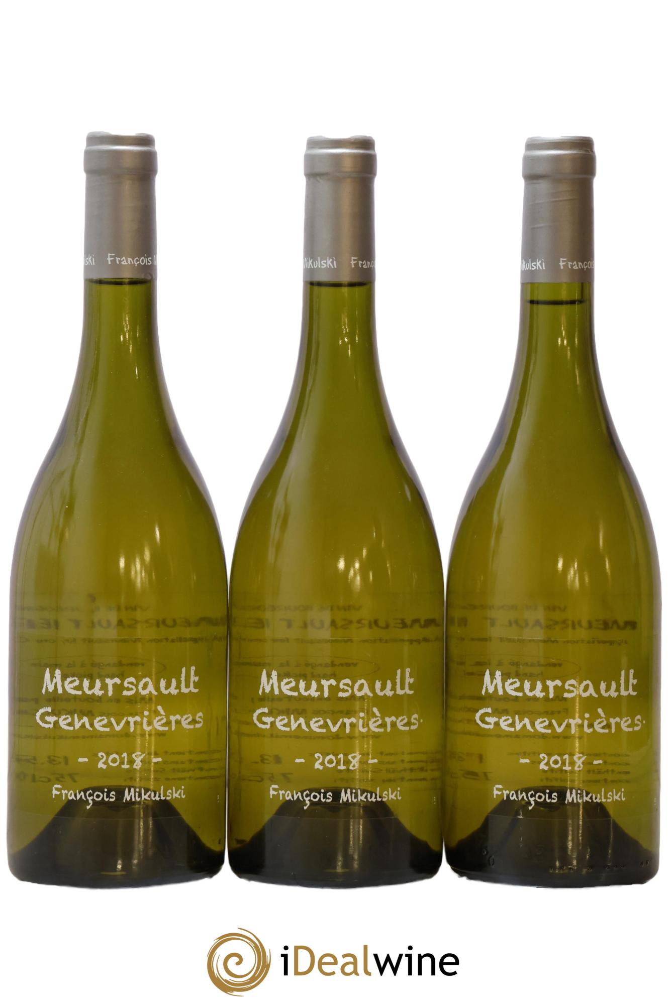 Meursault 1er Cru Les Genevrières François Mikulski 2018 - Lot of 3 bottles - 0
