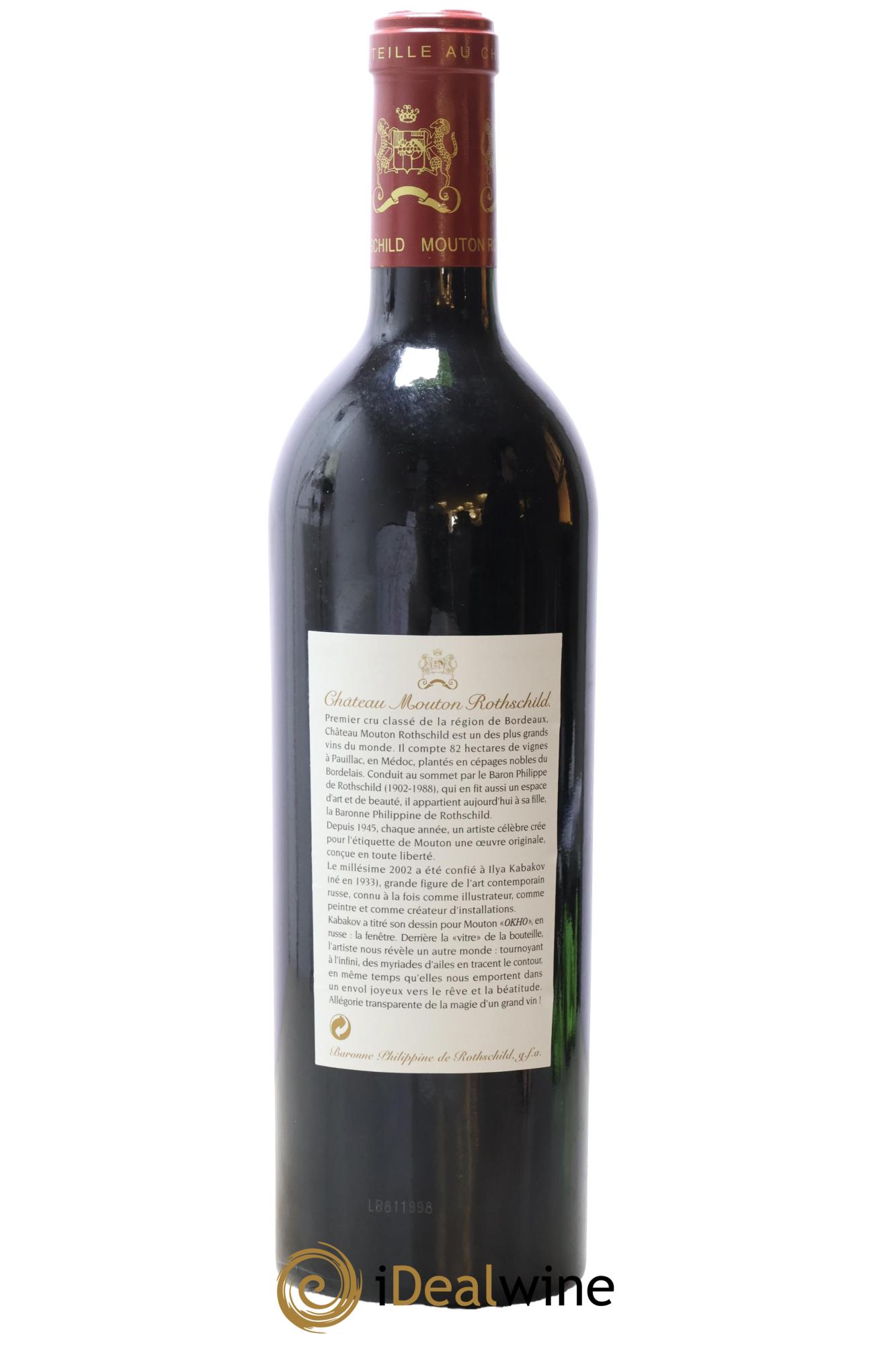 Château Mouton Rothschild 1er Grand Cru Classé 2002 - Lot de 1 bouteille - 1
