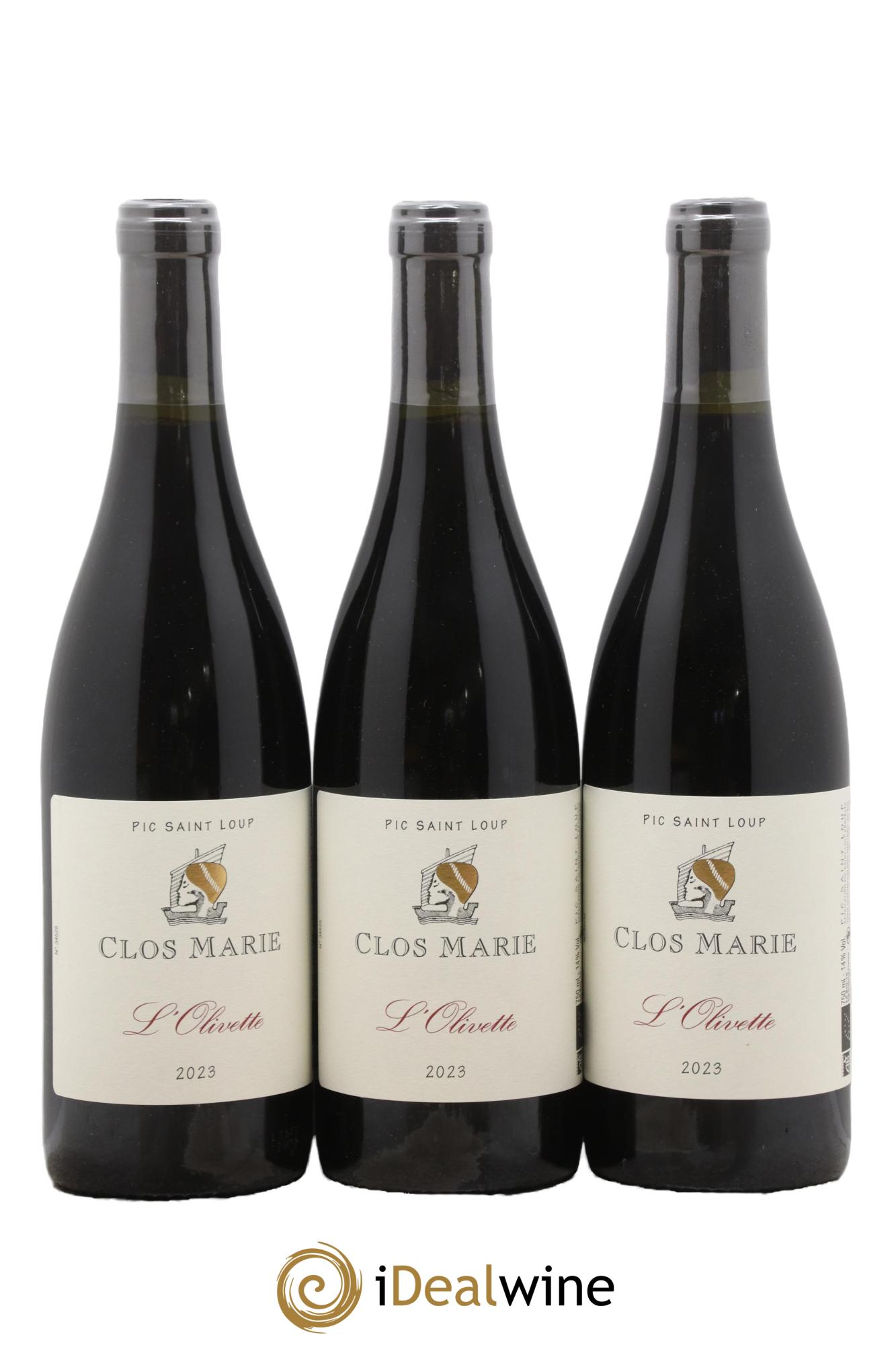 Pic Saint-Loup Clos Marie Olivette Christophe Peyrus et Françoise Julien 2023 - Lot de 3 bouteilles - 0