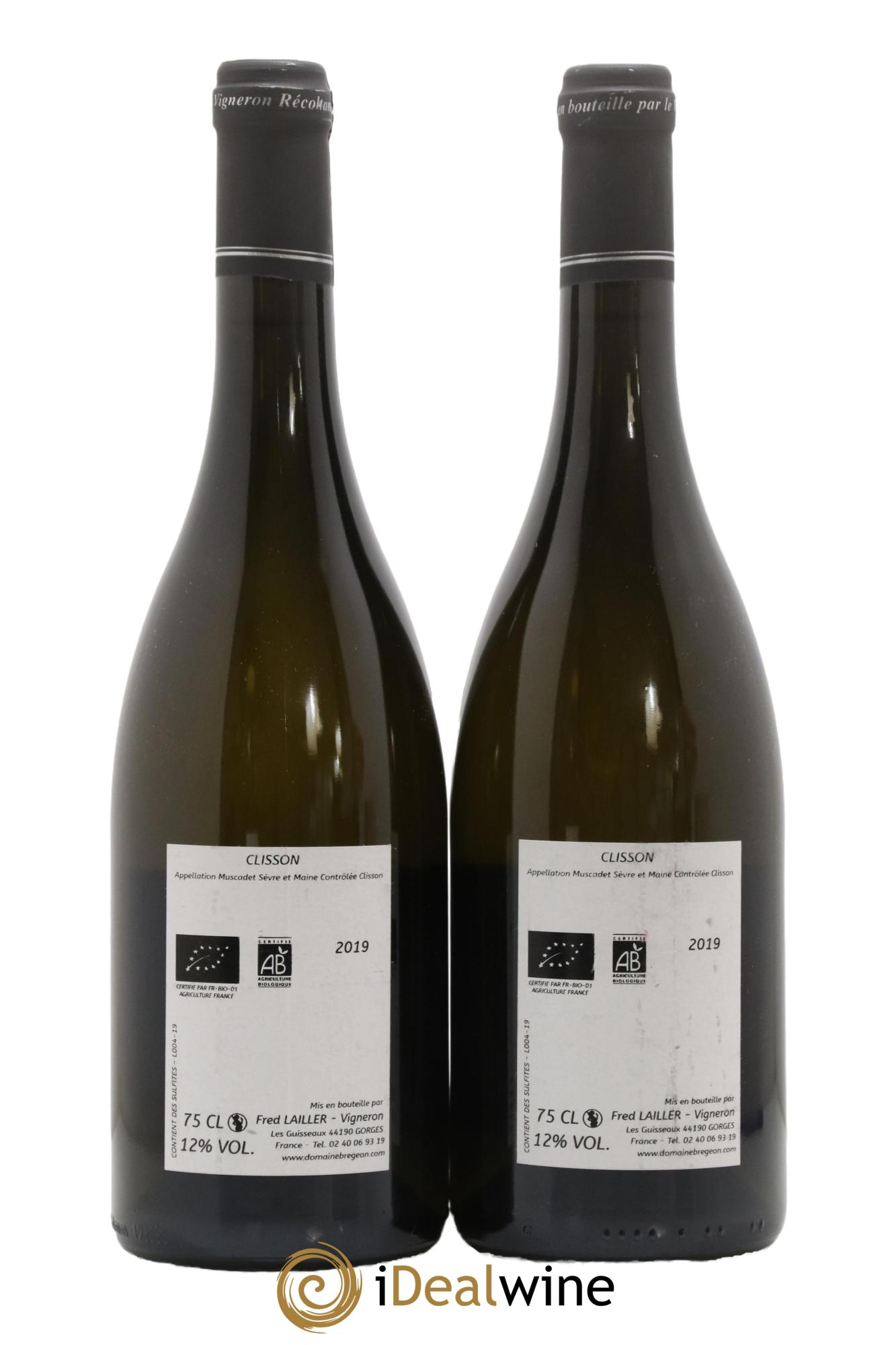 Muscadet-Sèvre-et-Maine sur lie Clisson La Molette Domaine Brégeon 2019 - Lot de 2 bouteilles - 1