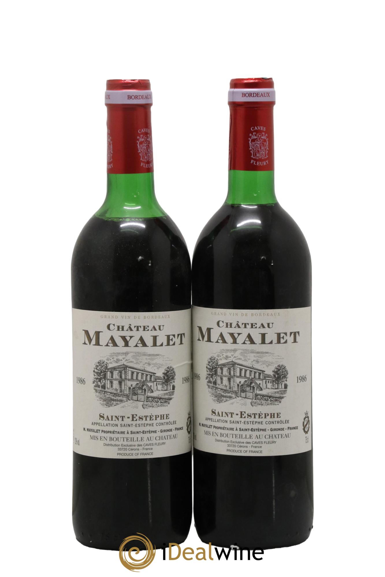 Saint-Estèphe Château Mayalet 1986 - Lot de 2 bouteilles - 0