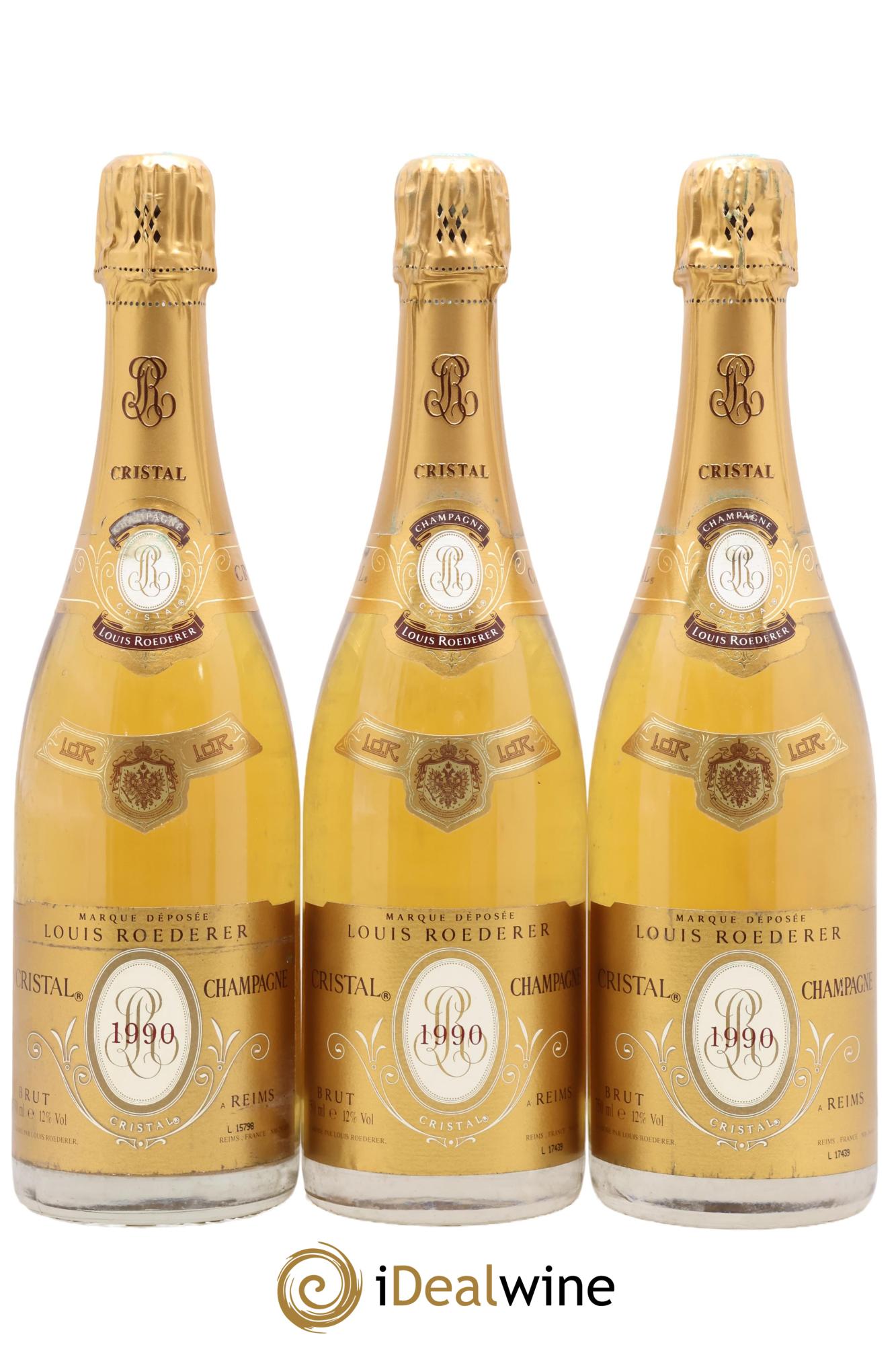 Cristal Louis Roederer 1990 - Lot de 3 bouteilles - 0