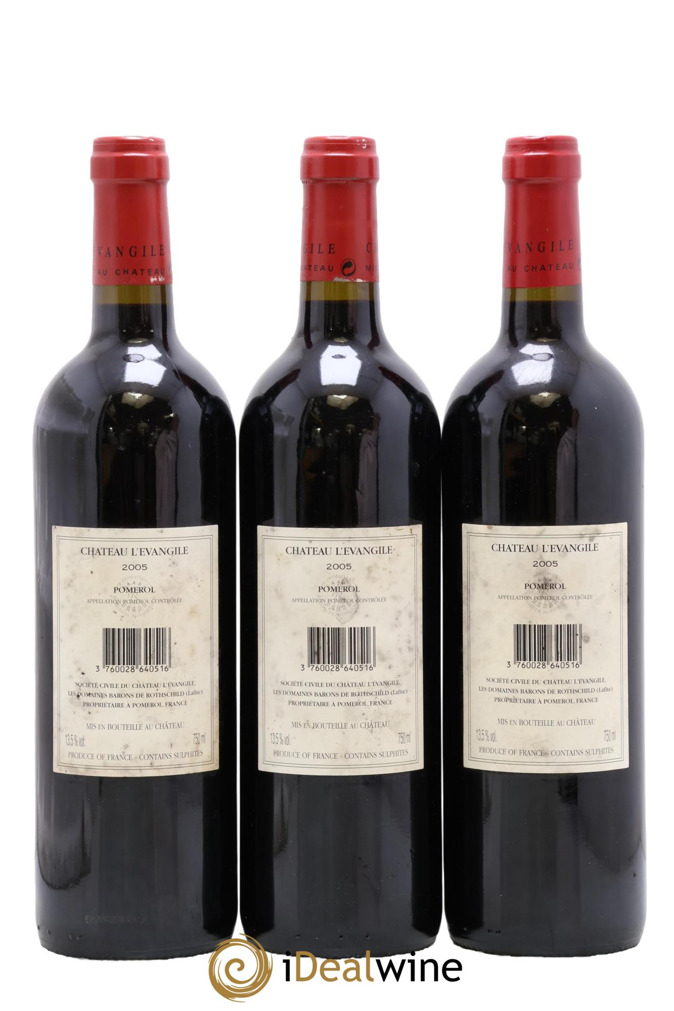 Château l' Évangile 2005 - Lot de 3 bouteilles - 1