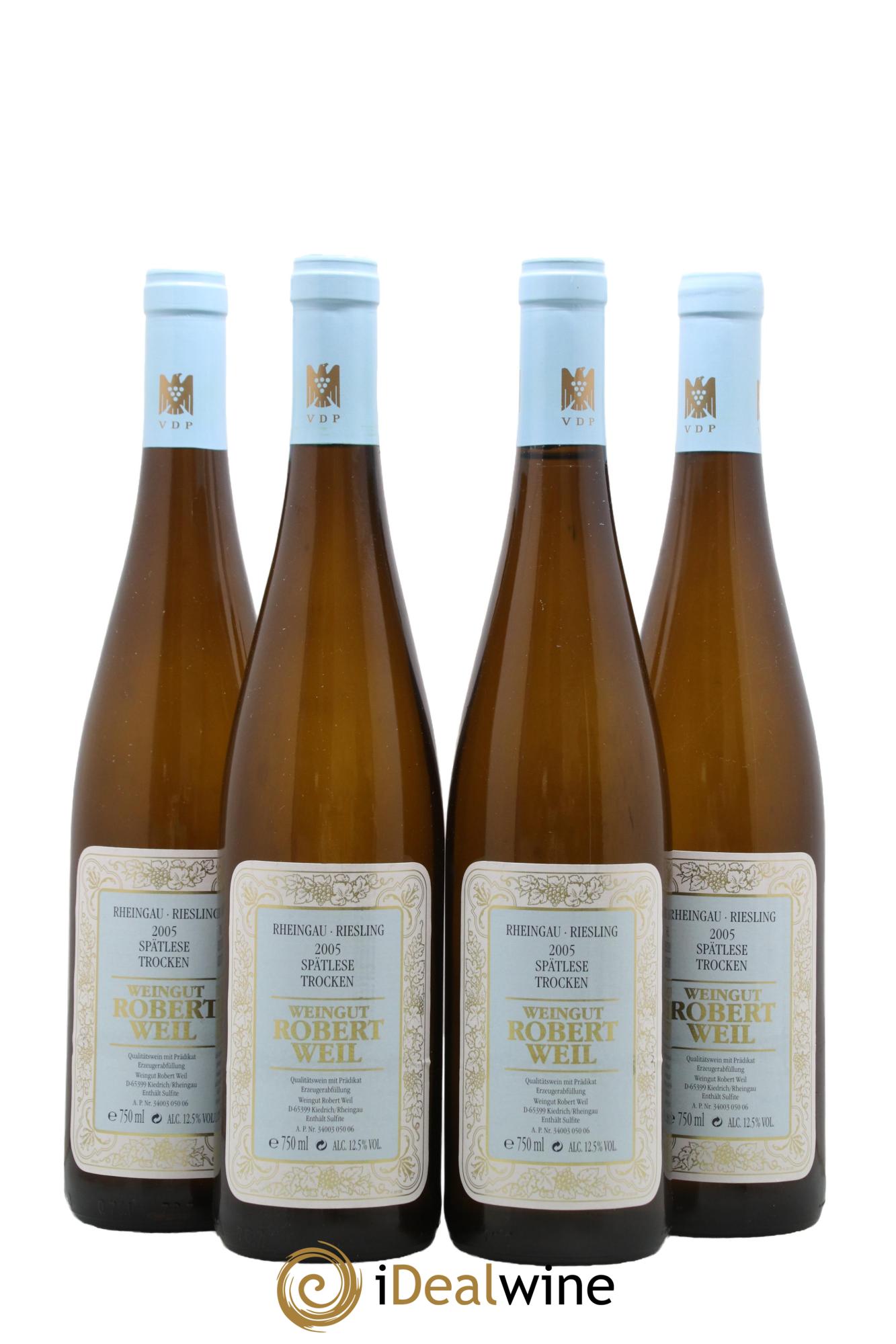 Allemagne Rheingau Spätlese Trocken W. Weil 2005 - Lot de 4 bouteilles - 0