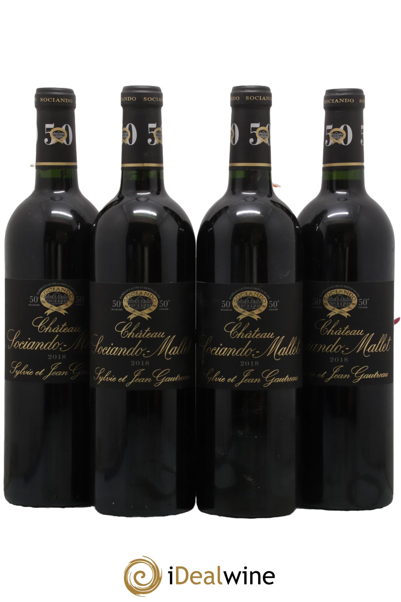 Château Sociando Mallet 2018 - Lot de 4 bouteilles - 0