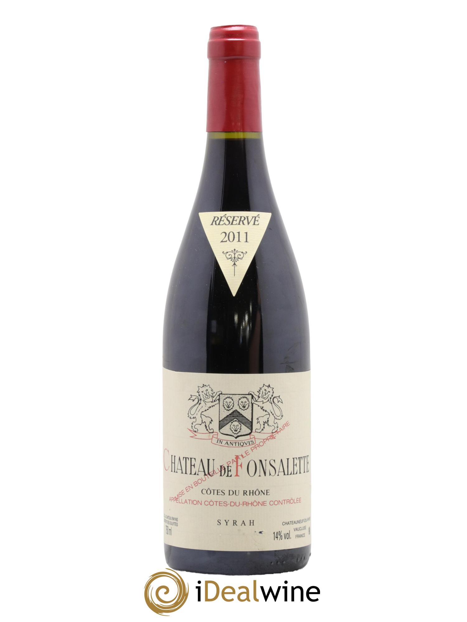 Côtes-du-Rhône Cuvée Syrah Château de Fonsalette 2011 - Lot of 1 bottle - 0