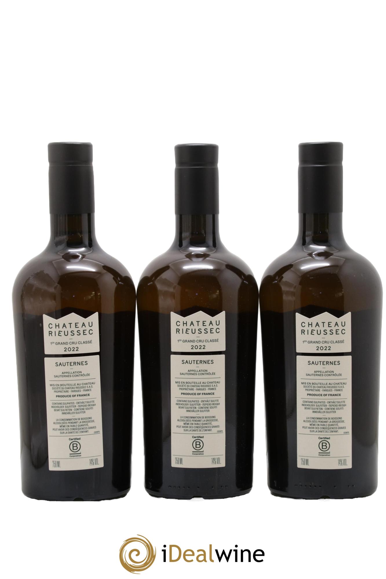 Château Rieussec 1er Grand Cru Classé 2022 - Lot de 3 bouteilles - 1