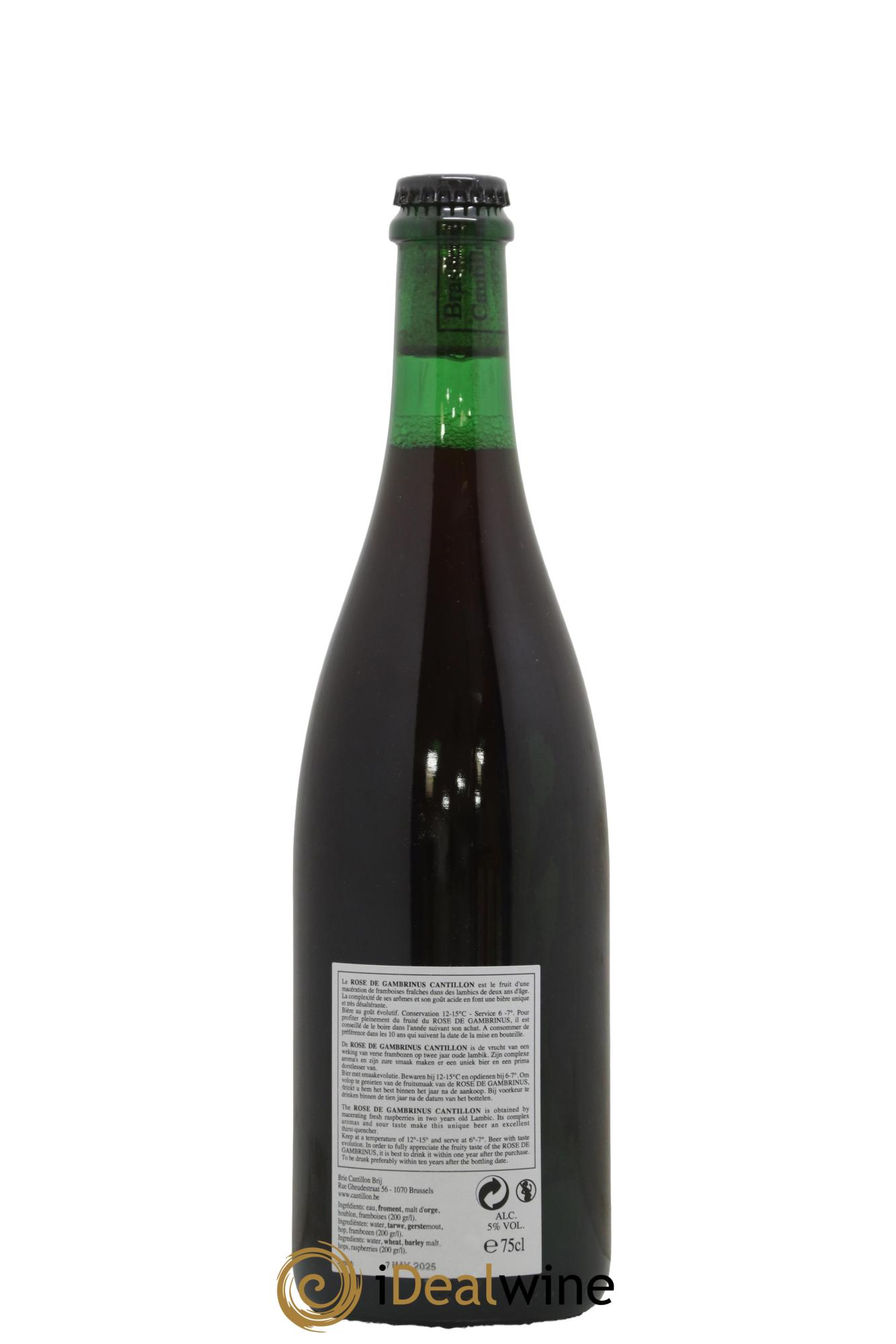 Bière Rosé De Gambrinus Cantillon Lambic (Bottled 2025) - Lot de 1 bouteille - 1