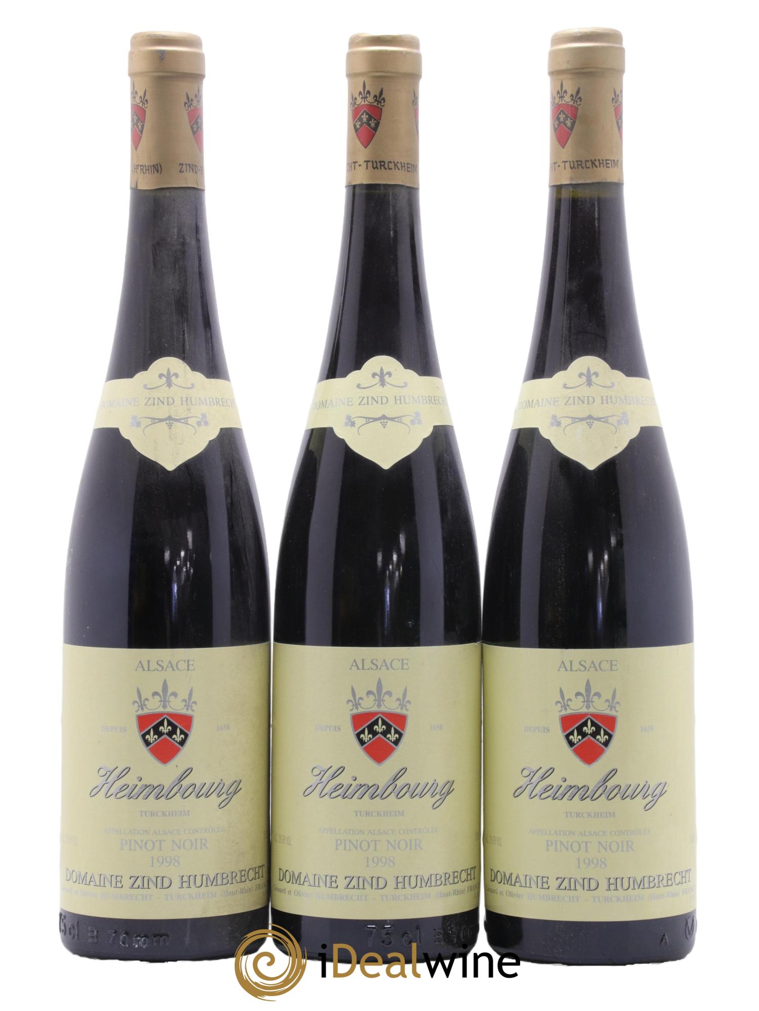 Alsace Pinot Noir Heimbourg Zind-Humbrecht 1998 - Posten von 3 Flaschen - 0