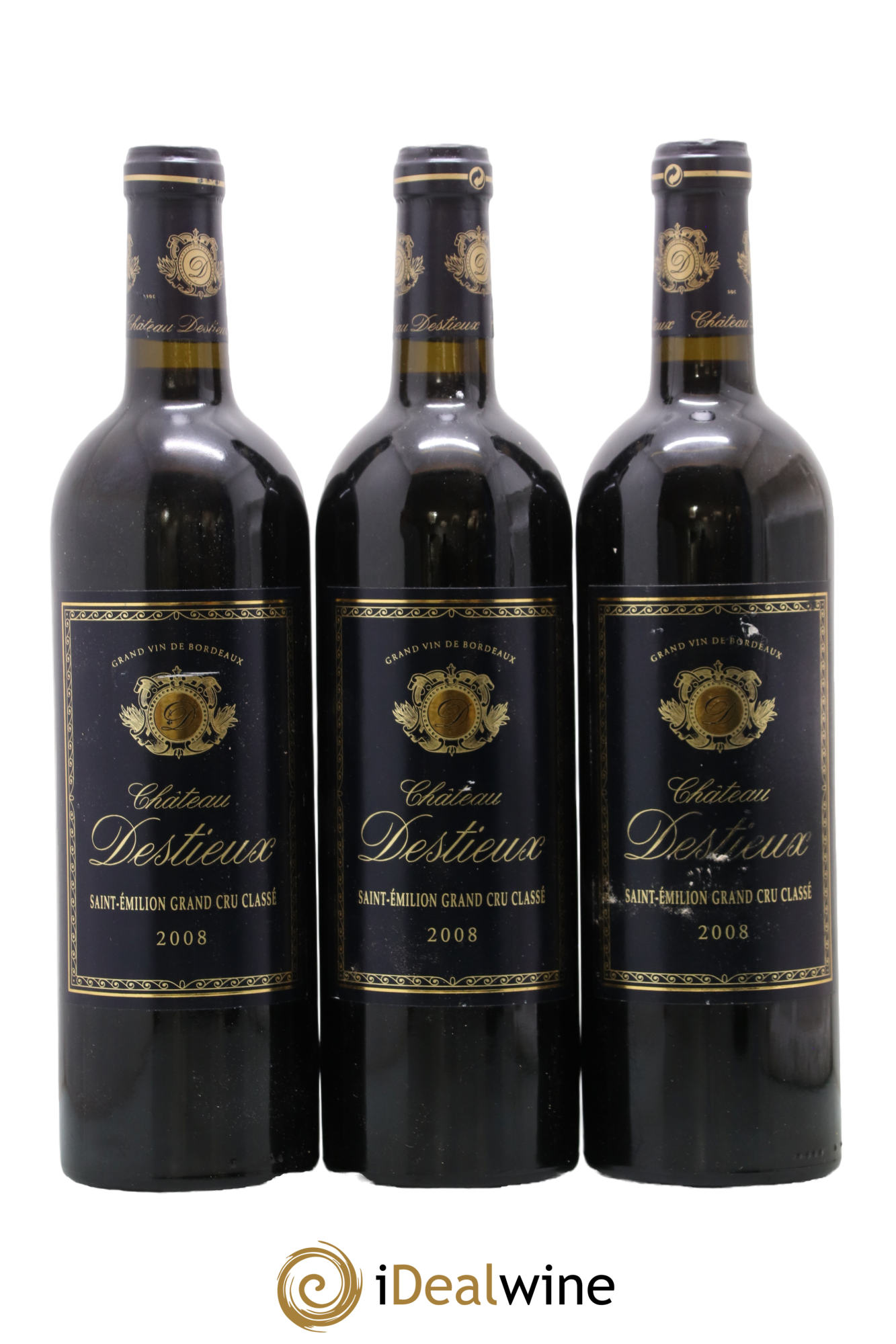 Château Destieux Grand Cru Classé 2008 - Lot de 3 bouteilles - 0