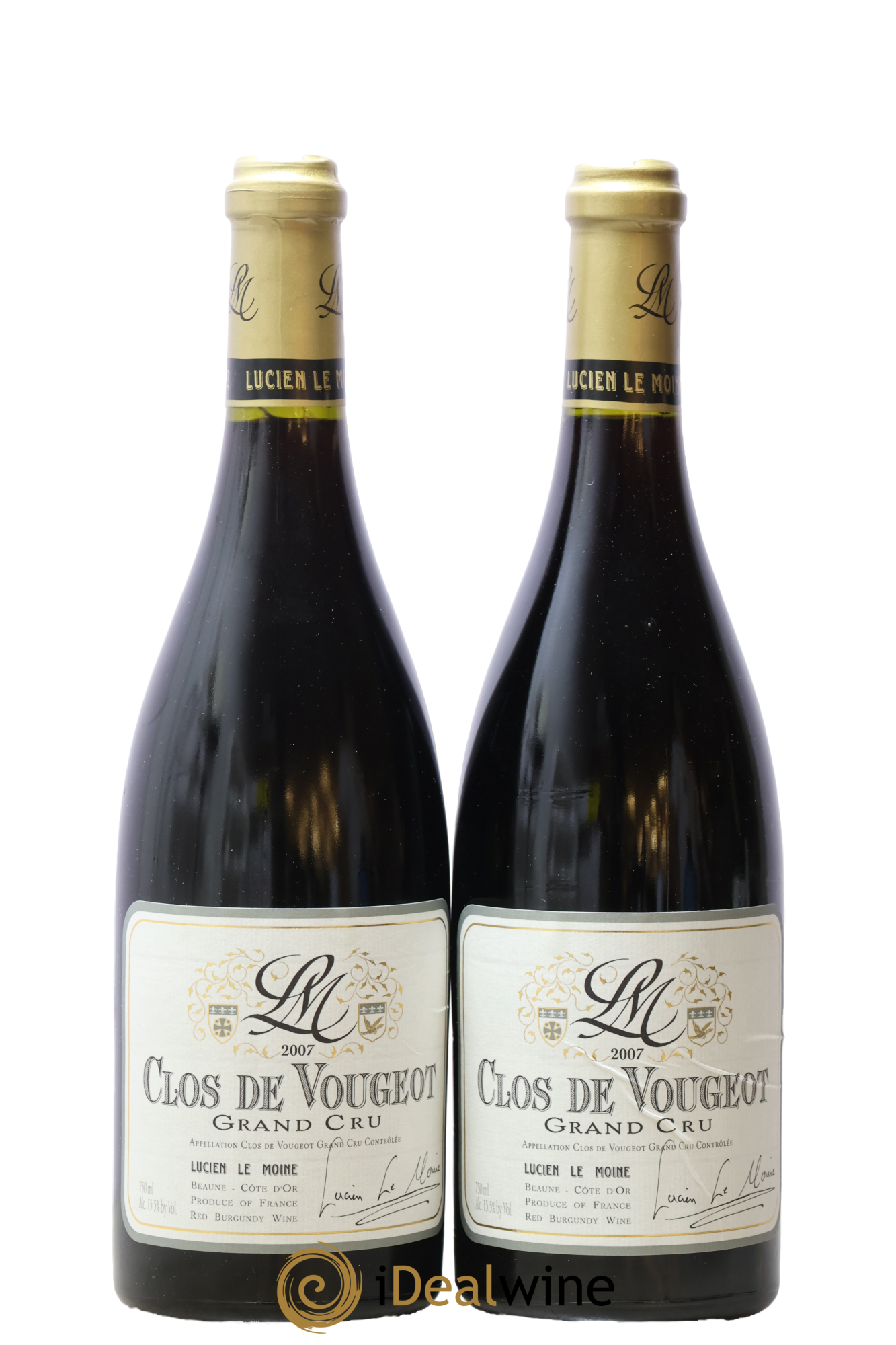 Clos de Vougeot Grand Cru Lucien Le Moine 2007 - Lot de 2 bouteilles - 0